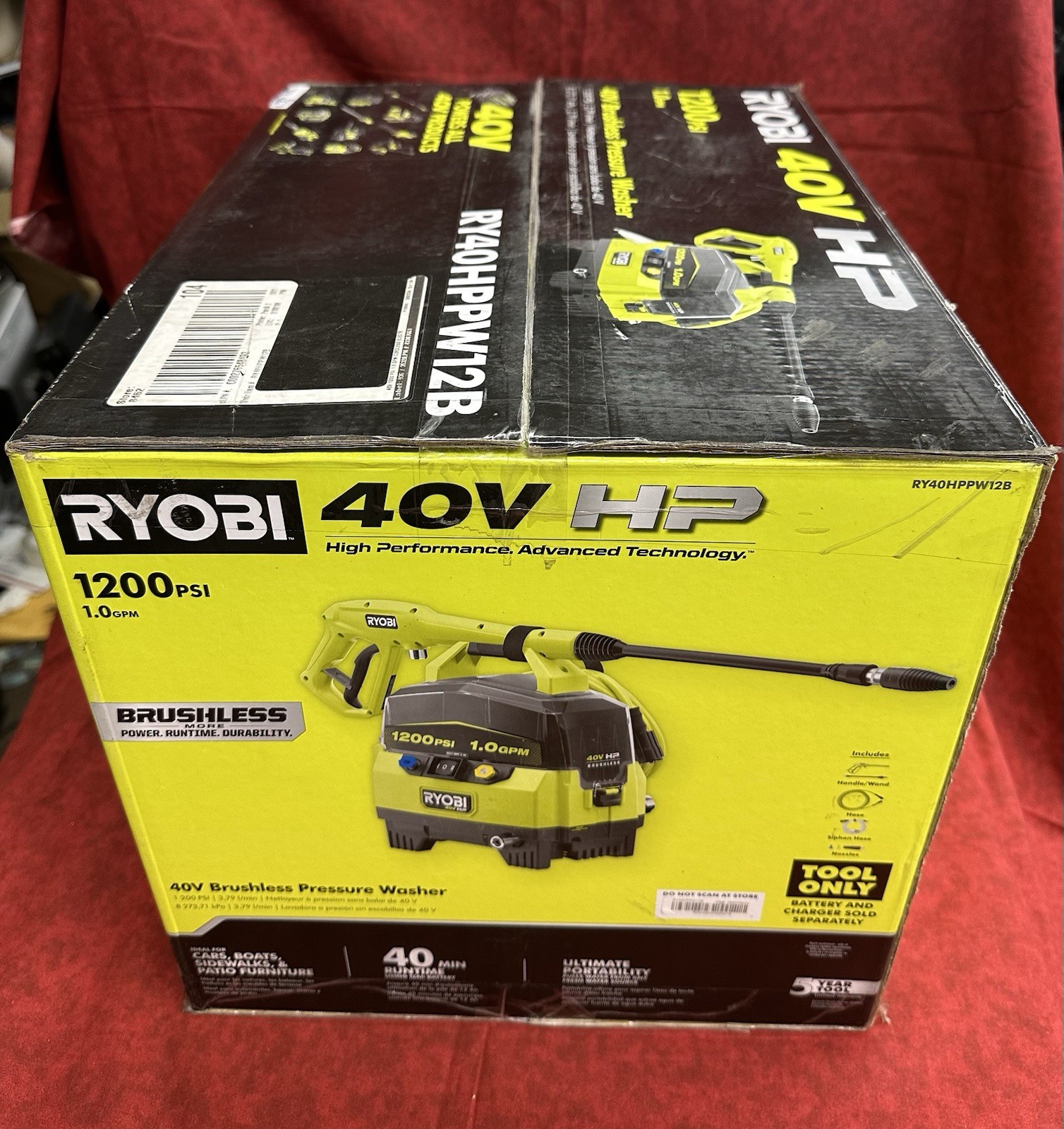 💥BRAND NEW FACTORY SEALED💥RYOBI RY40HPPW12B 40V Brushless PRESSURE WASHER!!!💥