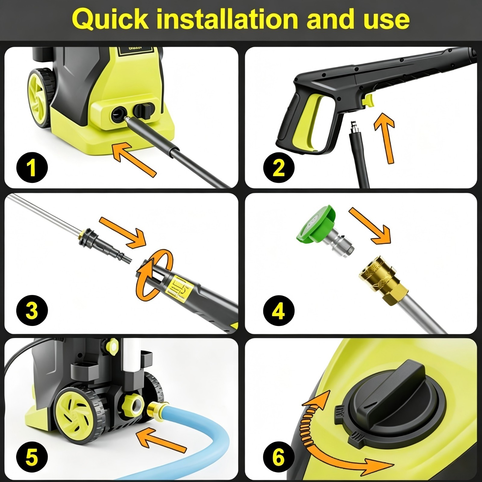 Pressure Washer 4200PSI 3.1GPM, Steel Lance, 500ML Foam Cannon, for Driveway