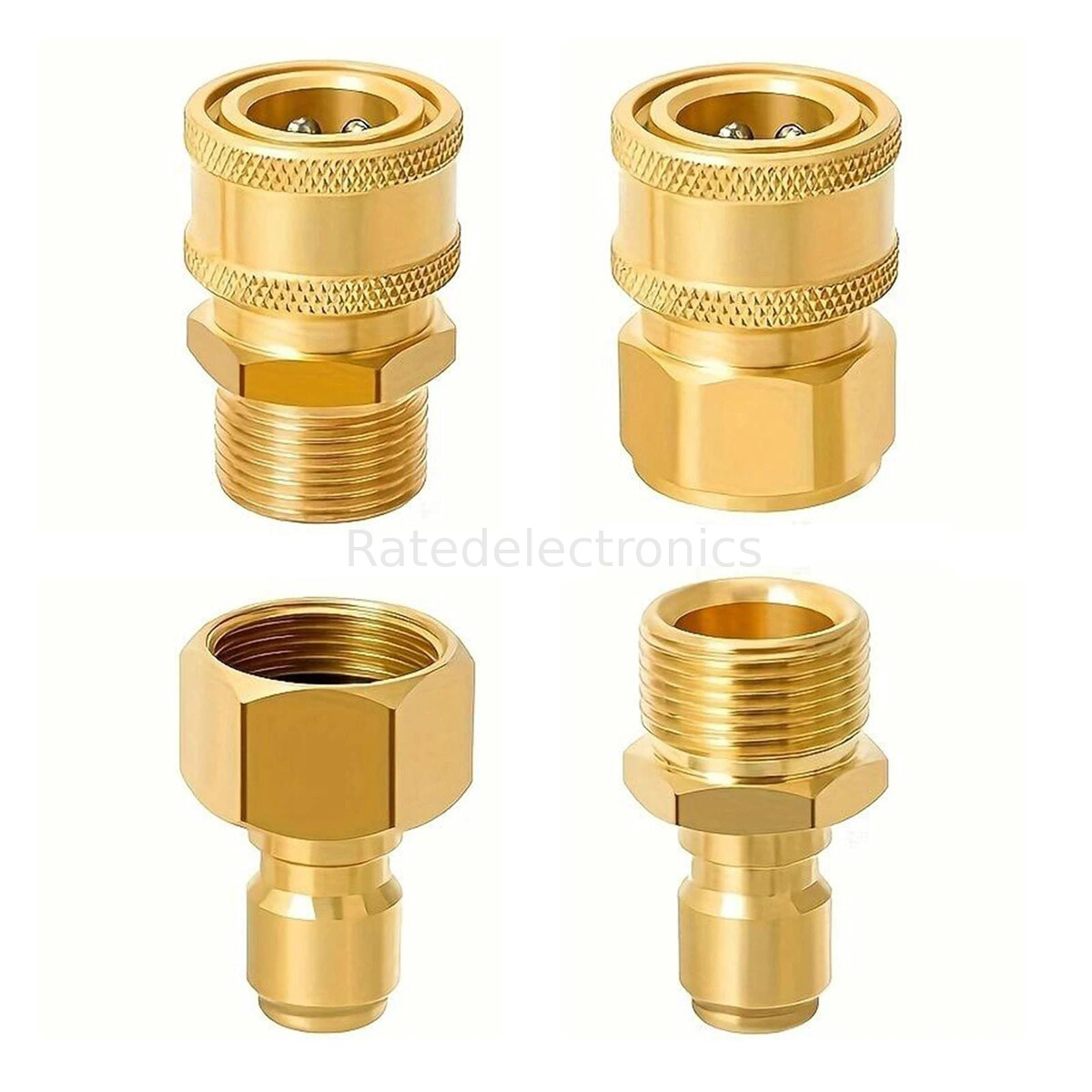 4x Pressure Washer Adapters Set Quick Disconnect Kit M22 Swivel to 3/8” Connect