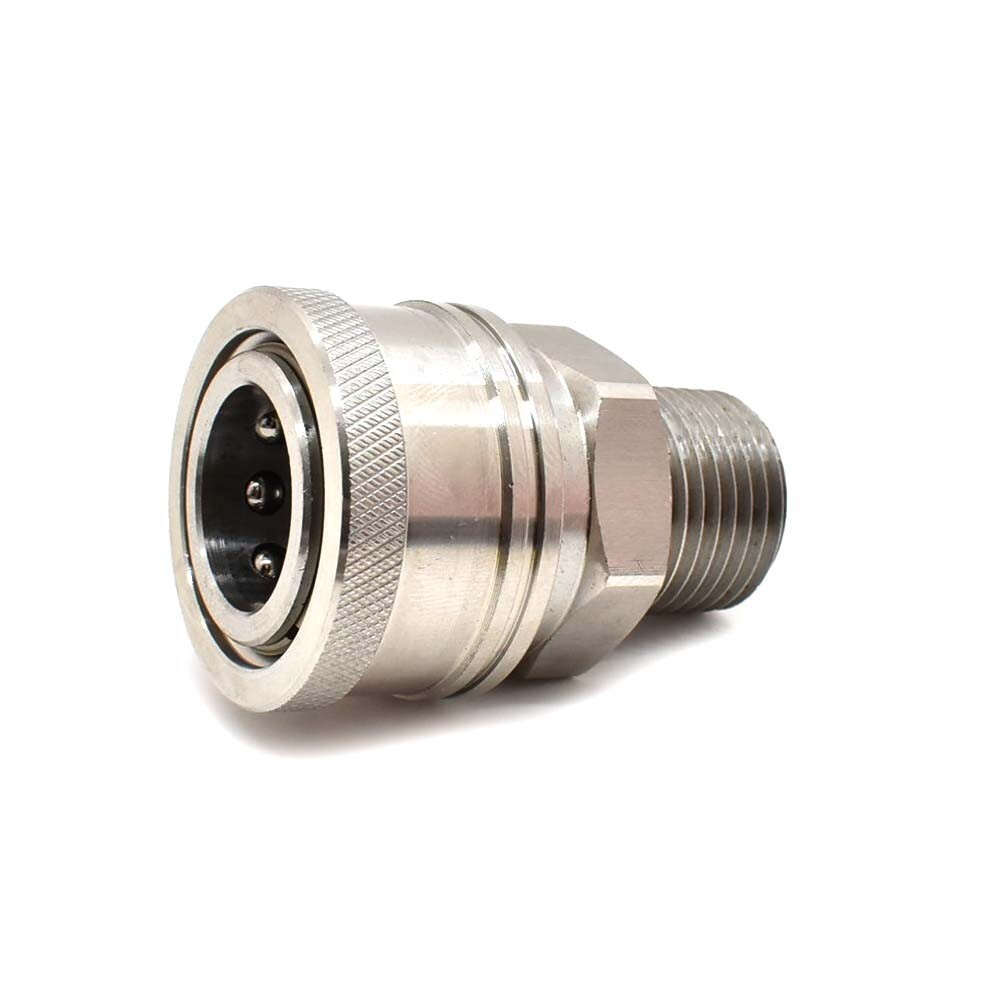 Interstate Pneumatics PW7224 1/2 Inch NPT Male Stainless Steel Coupler 5200 PSI