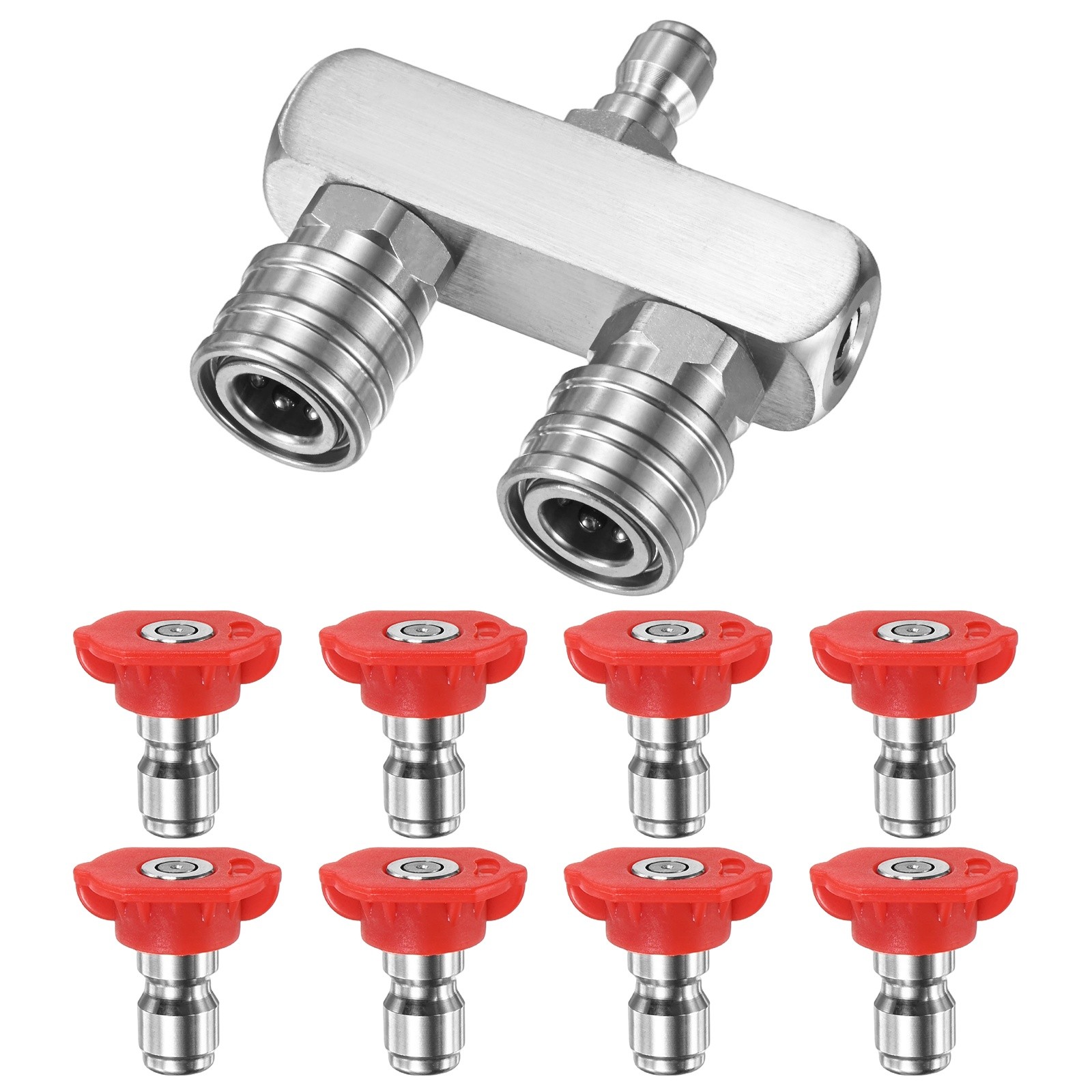 Set of 9 pressure washing machine nozzles, incl. nozzle 0° [silver]