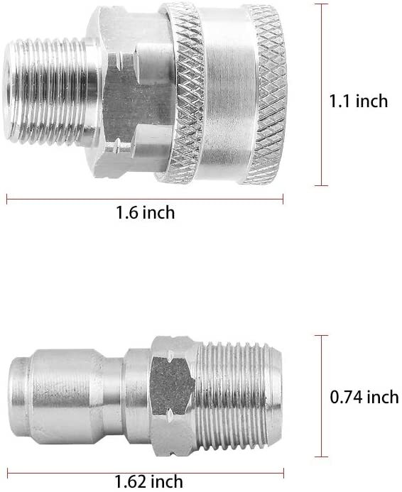 4 PACK 3/8’’ Pressure Washer Adapter Set, Quick Connect Kit 5000PSI