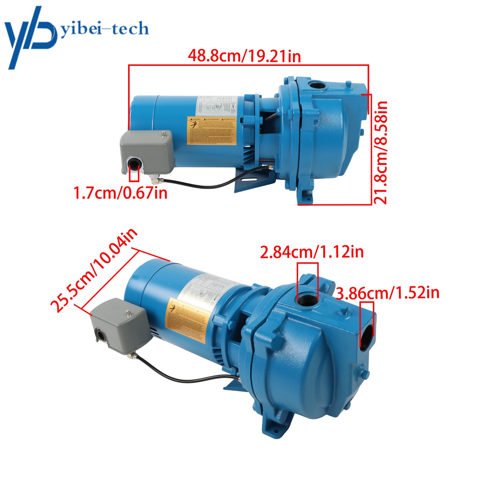 Dual Voltage (115/230 Volts) 1/2 HP Single Phase J5S Shallow Well Jet Pump