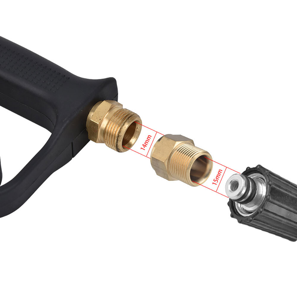 2PC Pressure Washer Metric M22 15mm Male Thread to M22 14mm Female Fitting