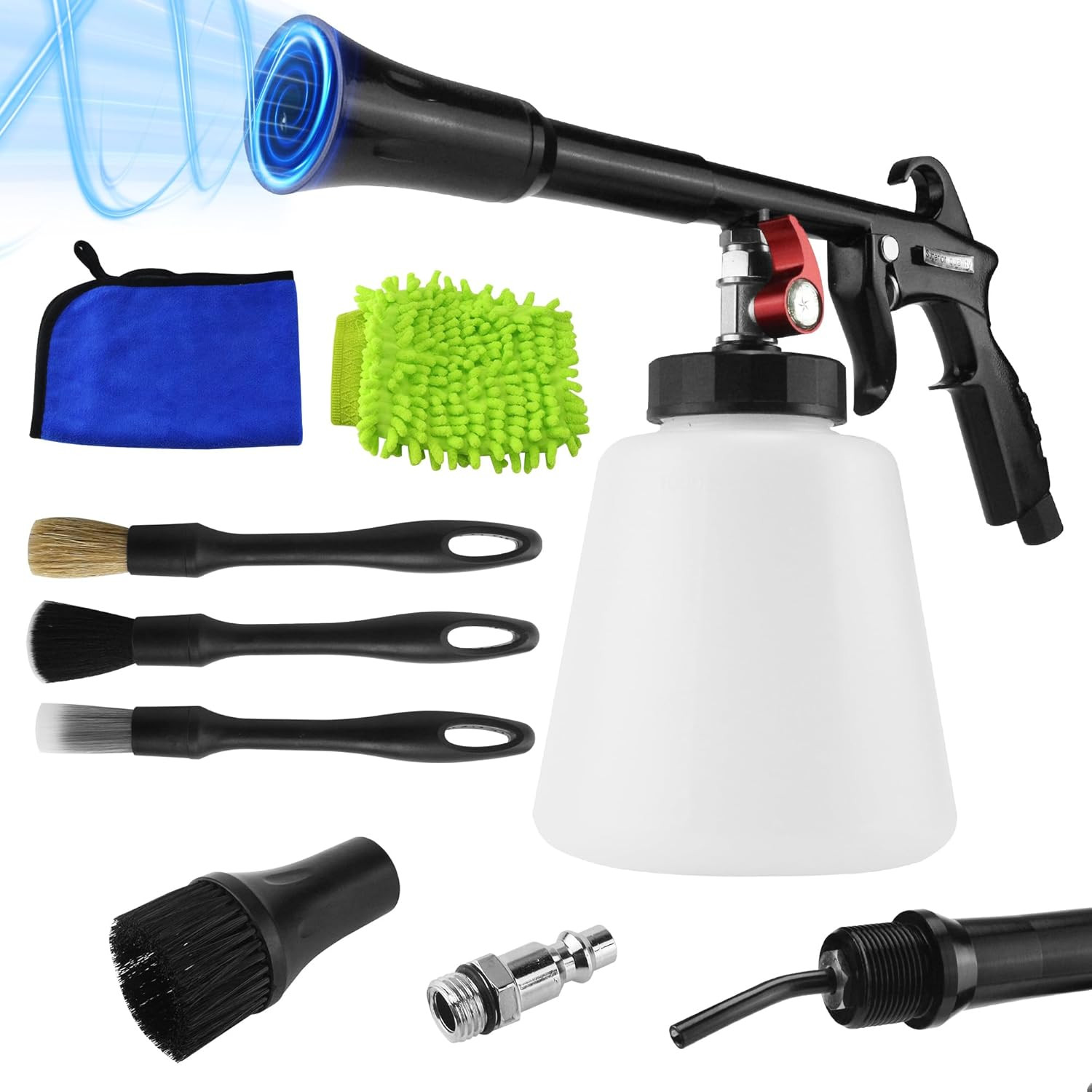 Tornado Air Cleaning Gun 80-160PSI High Pressure Car Blow Gun, 2 Nozzles, Powerf