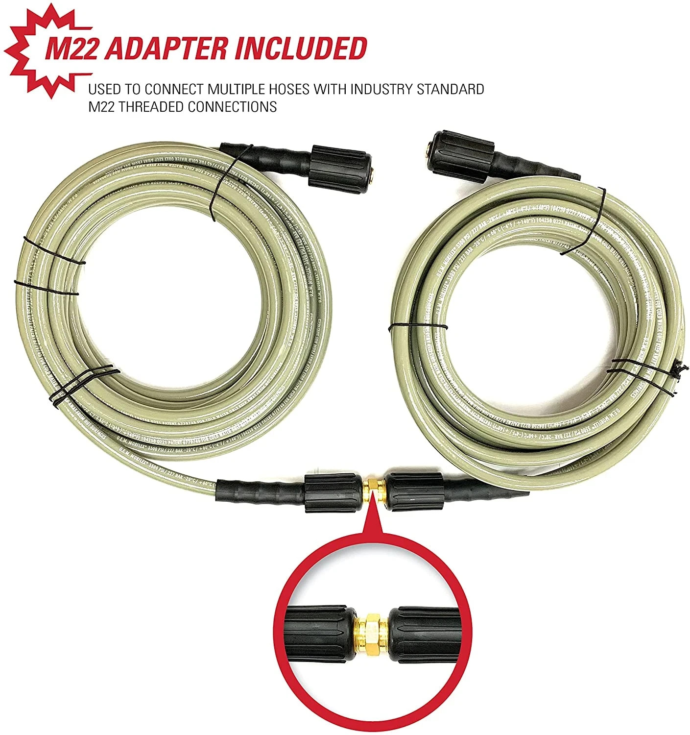 Simpson Cleaning 40224 Morflex Series 3300 PSI Pressure Washer Hose, 1/4″ by 25′