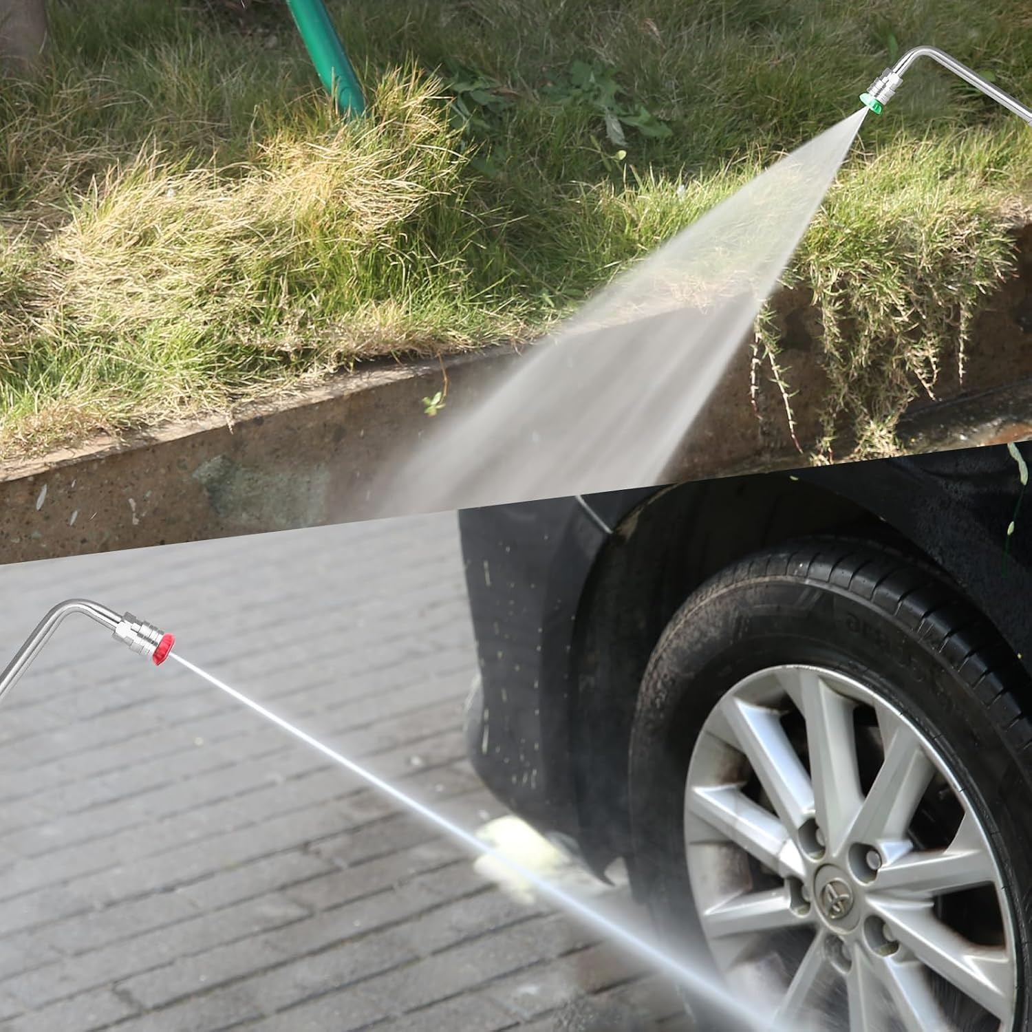 Pressure Washer Gutter Rod, 7 Inch 90 Degree Curved Angled Stainless Steel Lance
