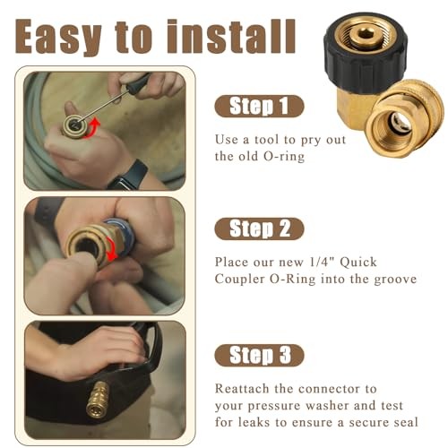 1/4″ Quick Coupler O-Rings for Power Pressure Washer, Compatible with M22 10