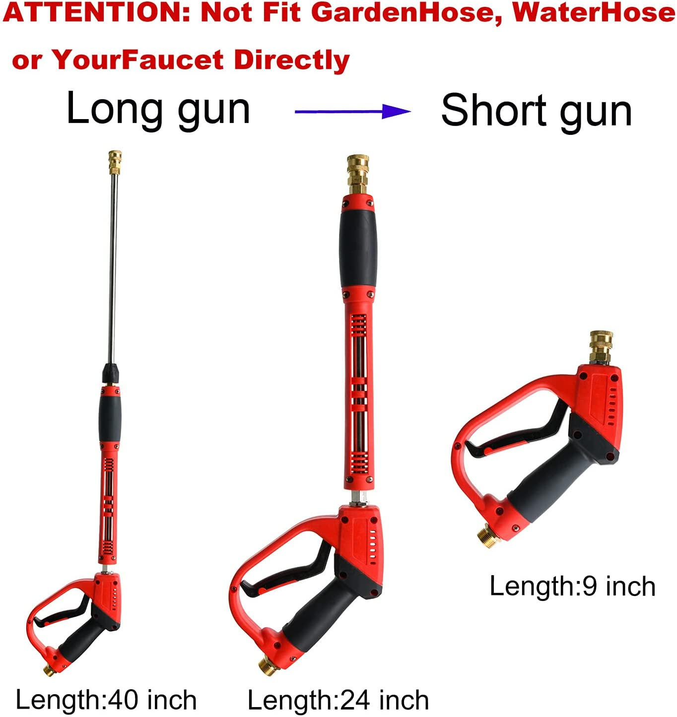 Deluxe Pressure Washer Gun with Wand Extension – 5000 PSI, 5 Nozzle Tips New