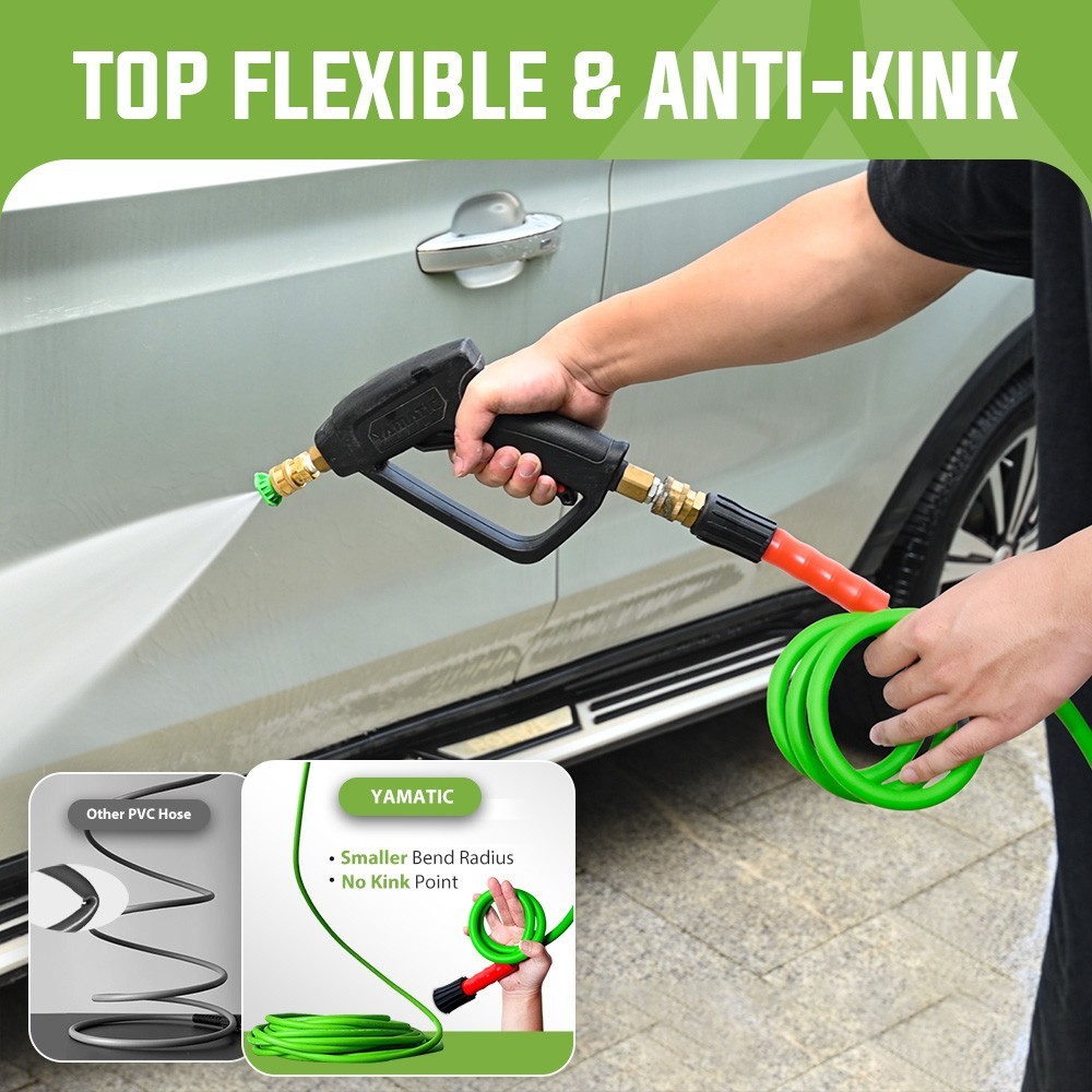 YAMATIC Power Washer Gun and Hose, 3/8″ Swivel Quick Connect