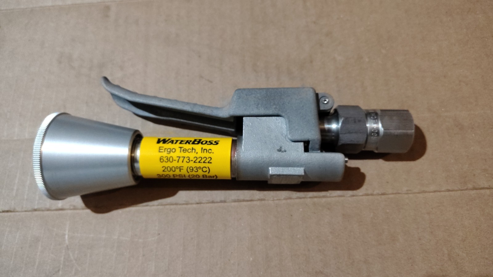 Ergo Tech, Waterboss Spray Nozzle, Inline, 300 Psi, 1/2″ Swivel Connector