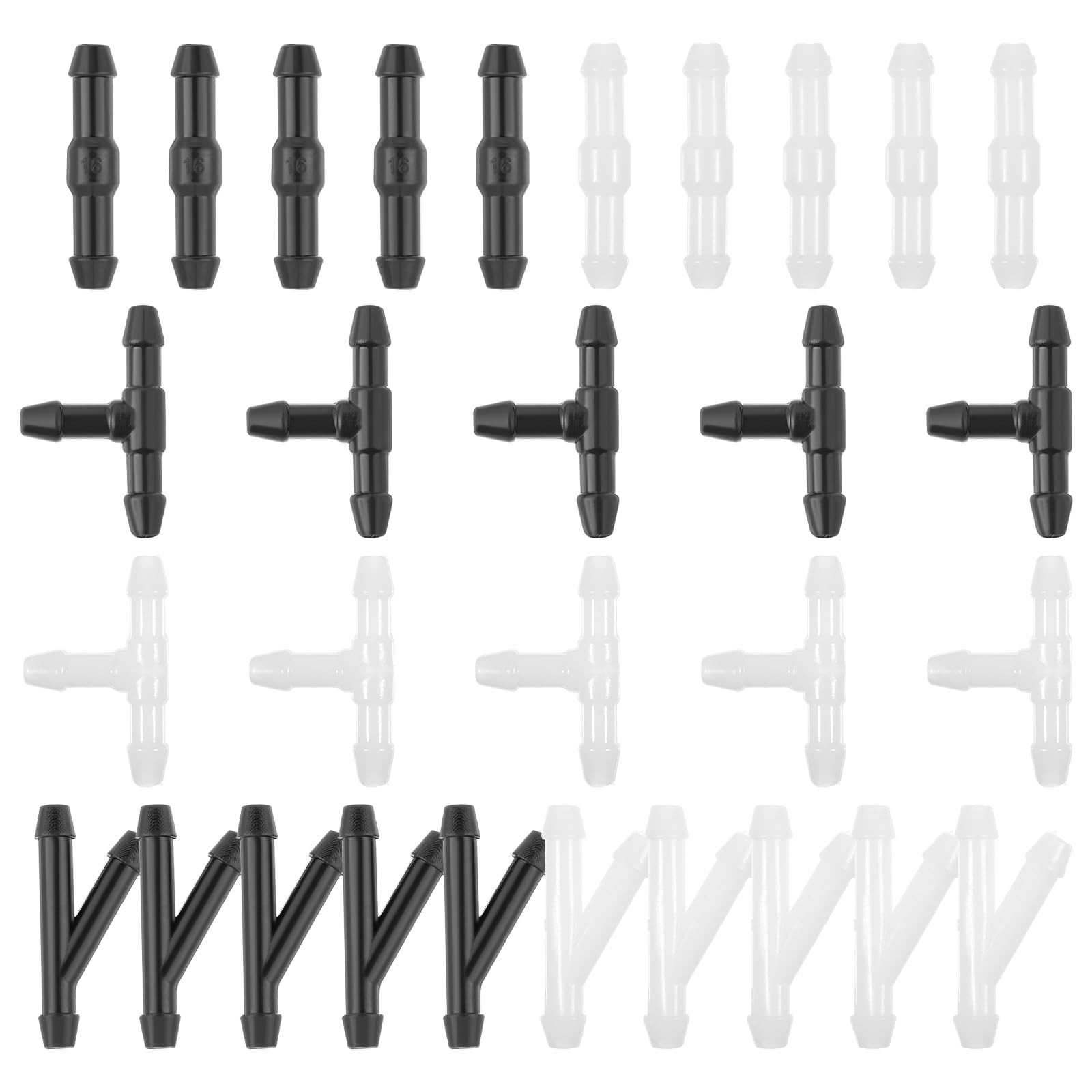 30 PCS Windshield Wiper Hose Connectors 2Way 3Way I/T/Y Splitter Adapters