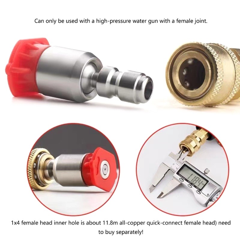 Four-Piece Stainless Steel Car Wash Nozzle Kit with 1/4 Quick Connect