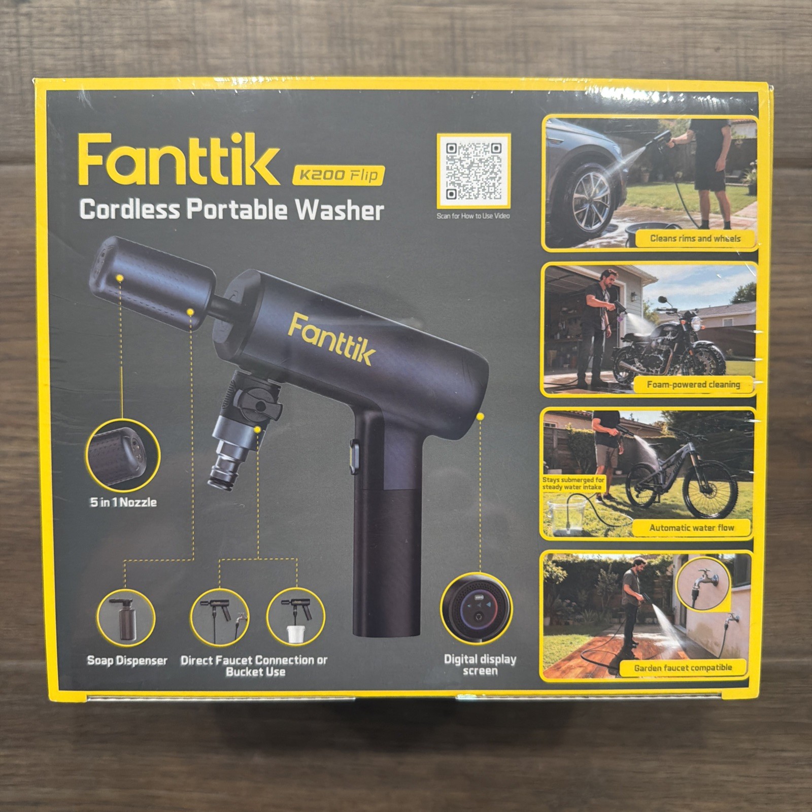 Fanttik K200 Flip Cordless Portable Washer 5-in-1 Nozzle OEM New Sealed