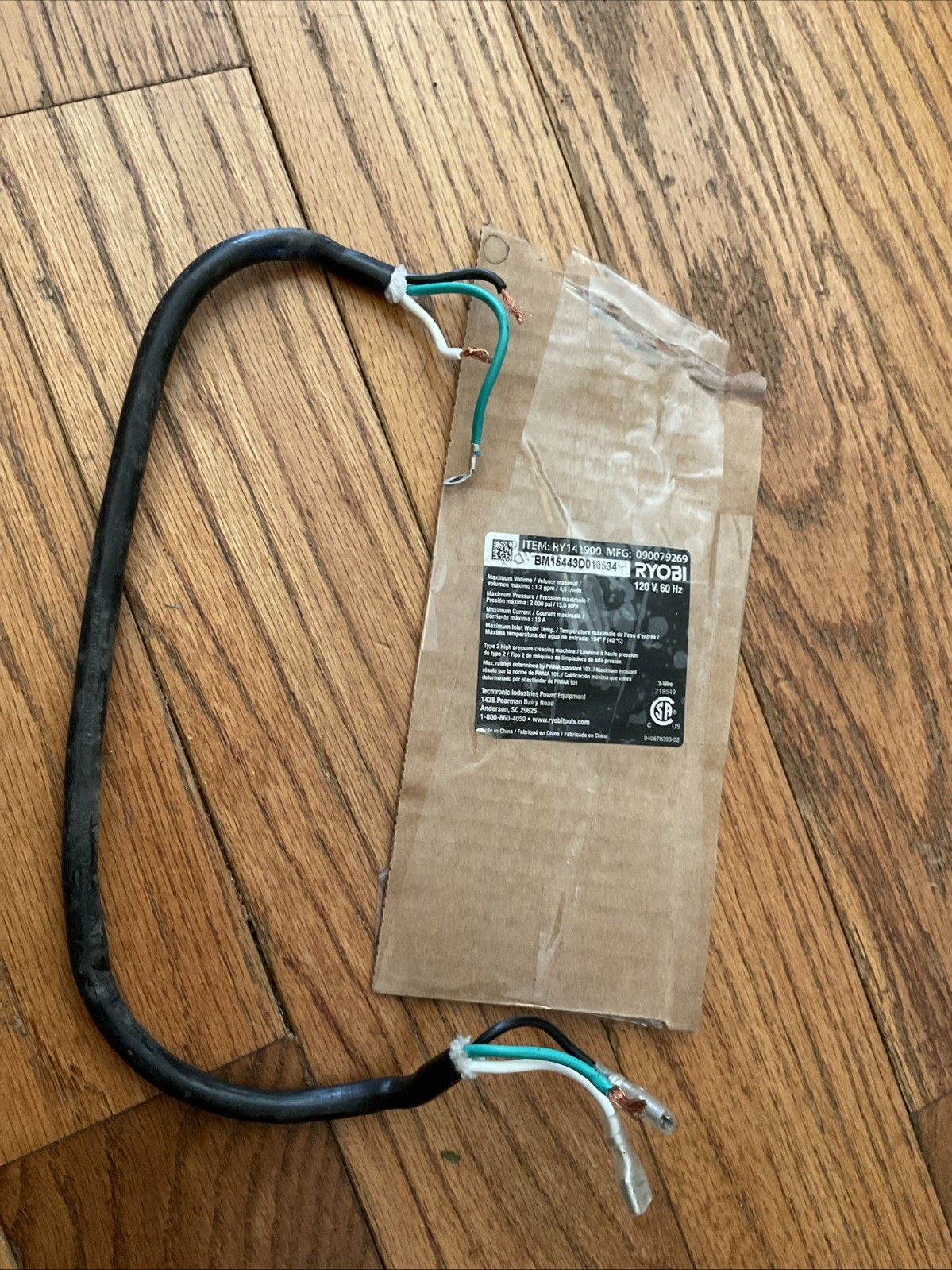 Ryobi Wire Harness for Electric Pressure Washer RY141900 (#3863) Fast Shipping