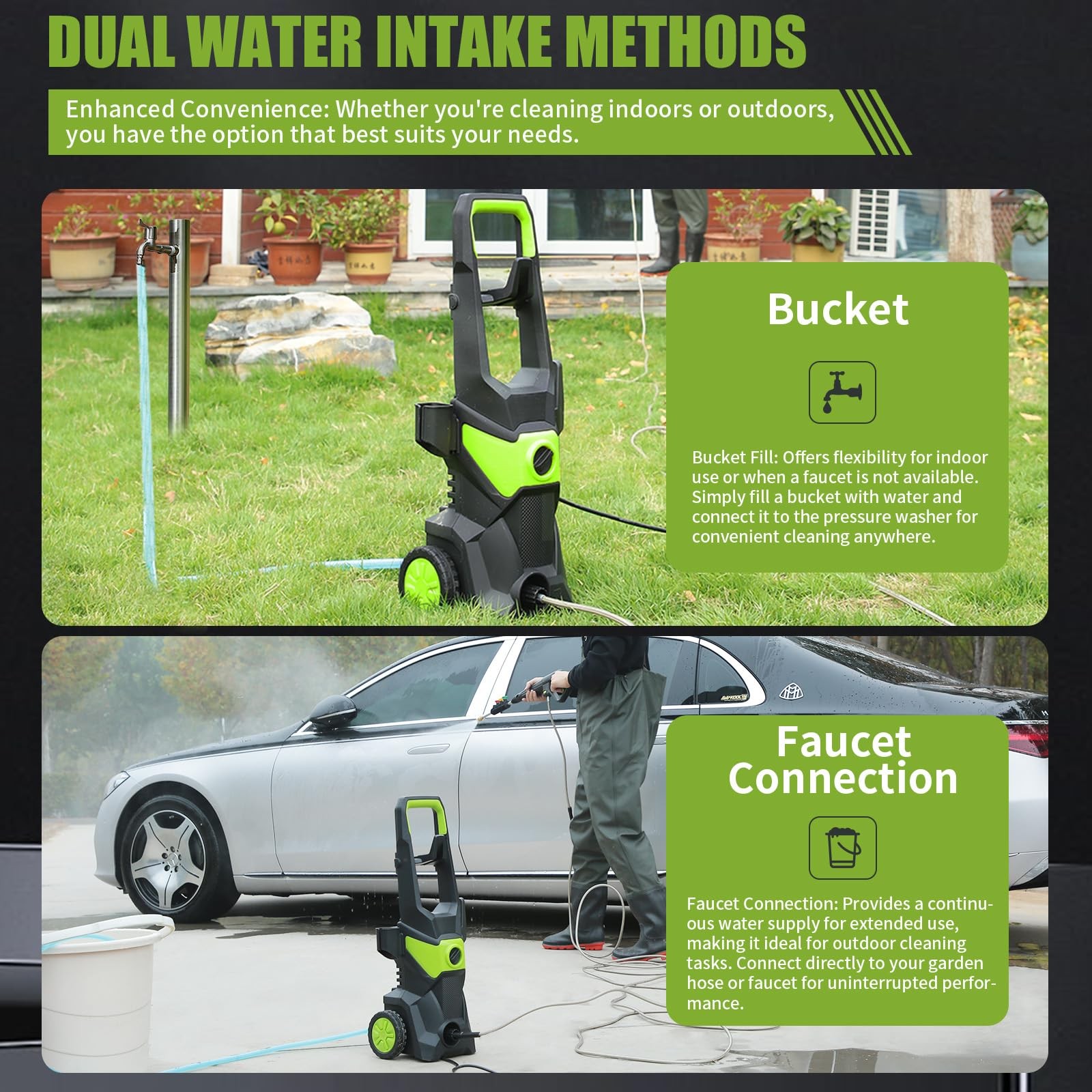 Electric Pressure Washer – 3000PSI Power with 33FT Hose, Cord, 4 Nozzles,450ML