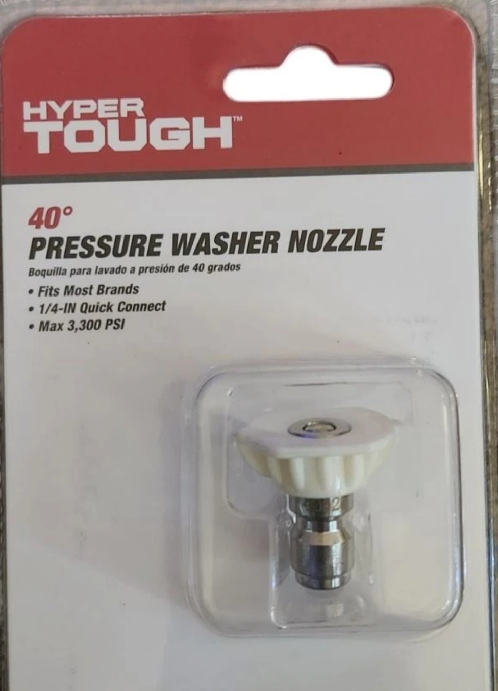 Hyper Tough 40 Degree Pressure Washer Nozzle, Fit Most Electric & Gas Washers