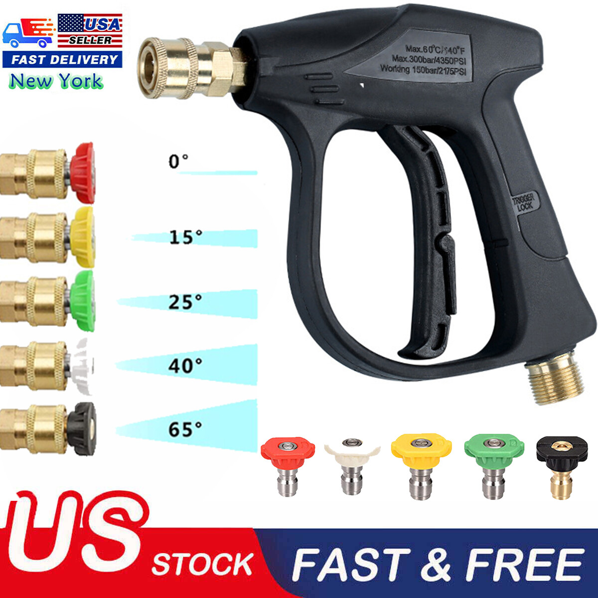 High pressure 4350 psi car powered airbrush + 5 color airbrush car wash gun.