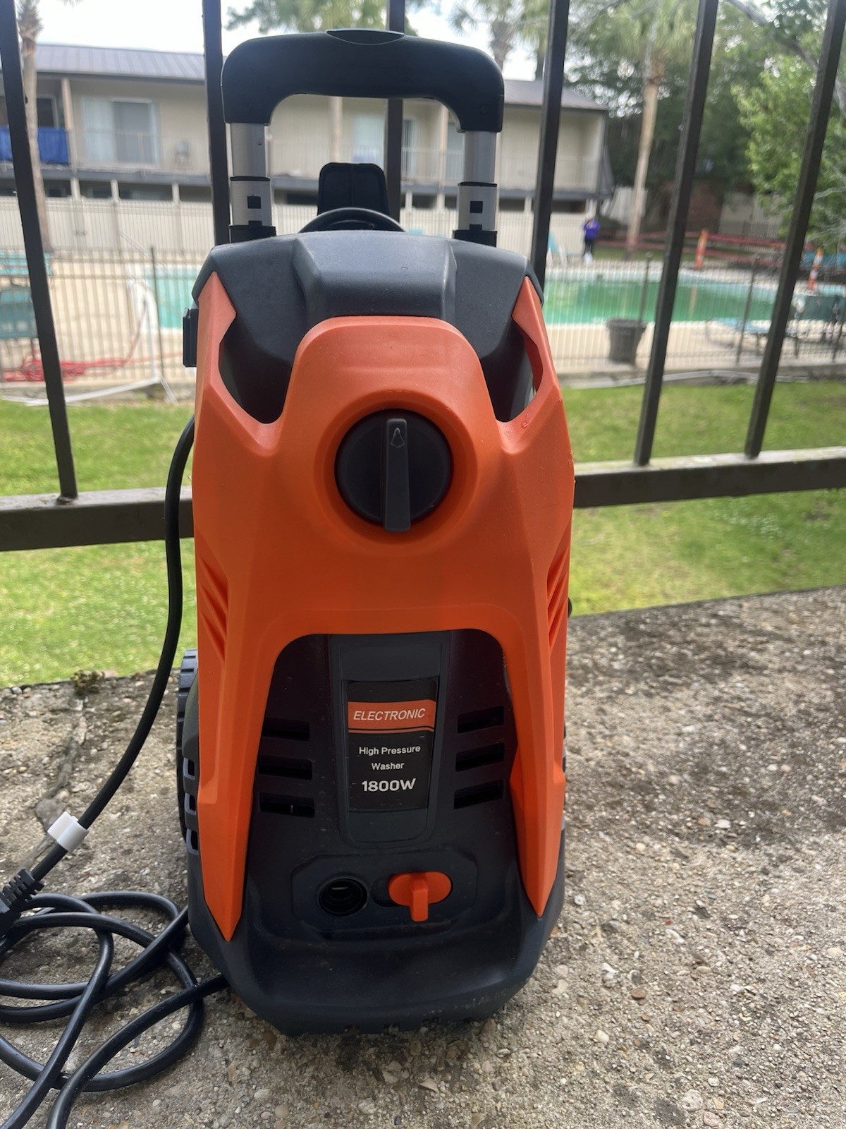 1800W Corded Electric Pressure Washer Orange Black, Gun, Hose, Nozzles
