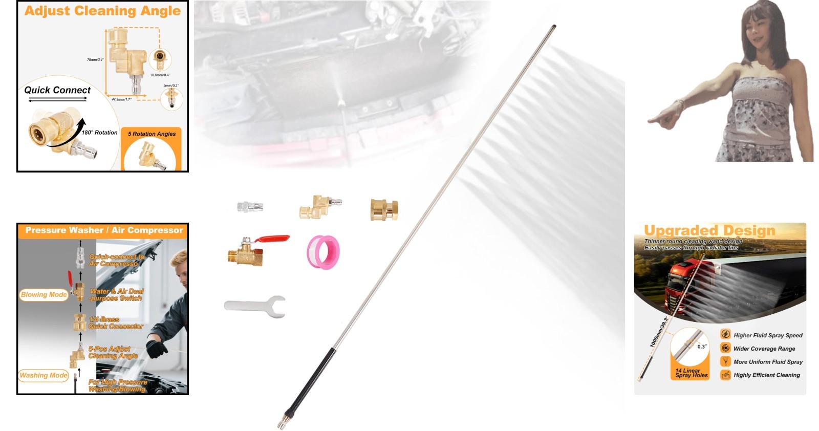 Ultimate Radiator Cleaning Solution – 40in Wand, 5000 PSI, Includes Accessories