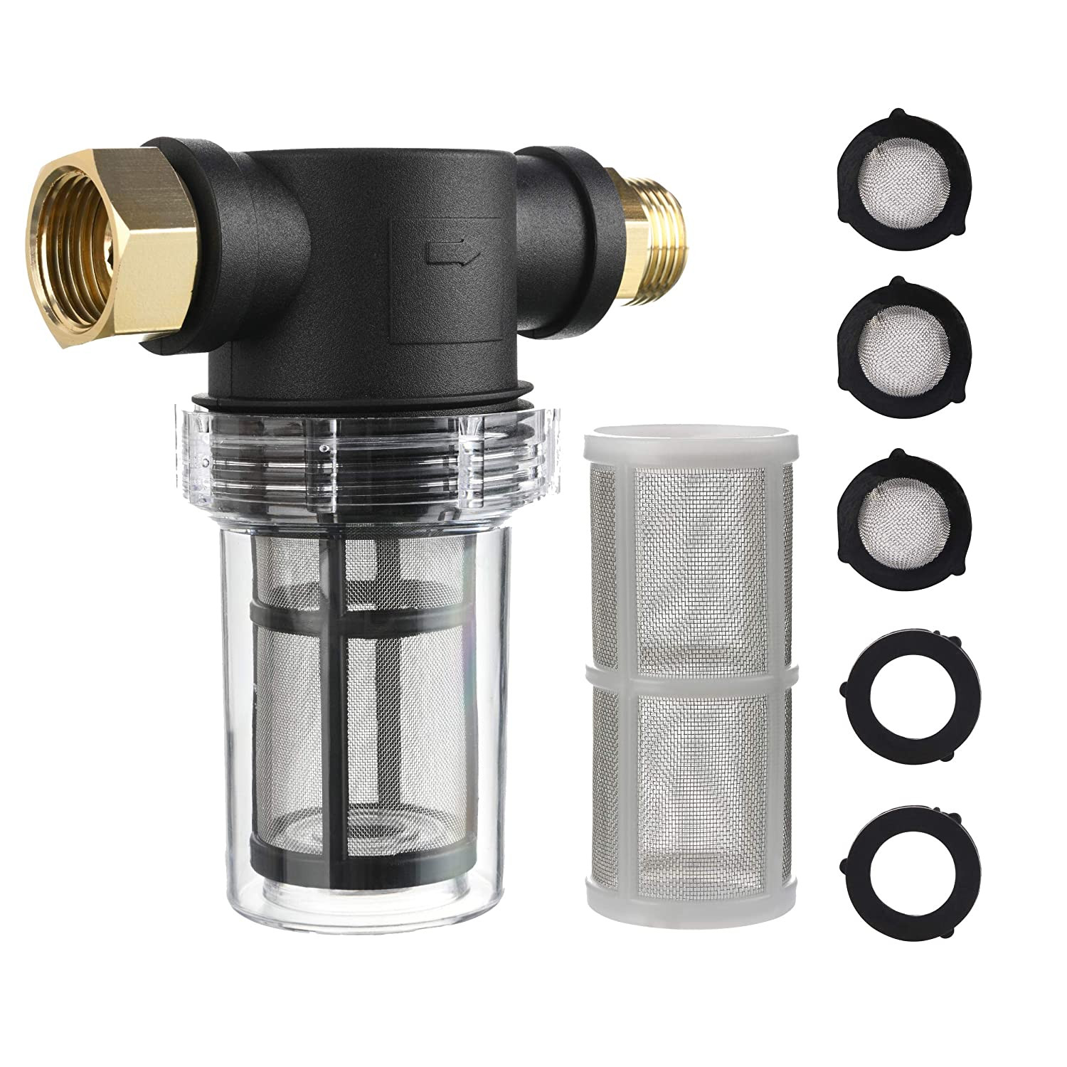 Garden Hose Filter for Pressure Washer Inlet Water 40 Mesh Screen Extra 100 Mesh