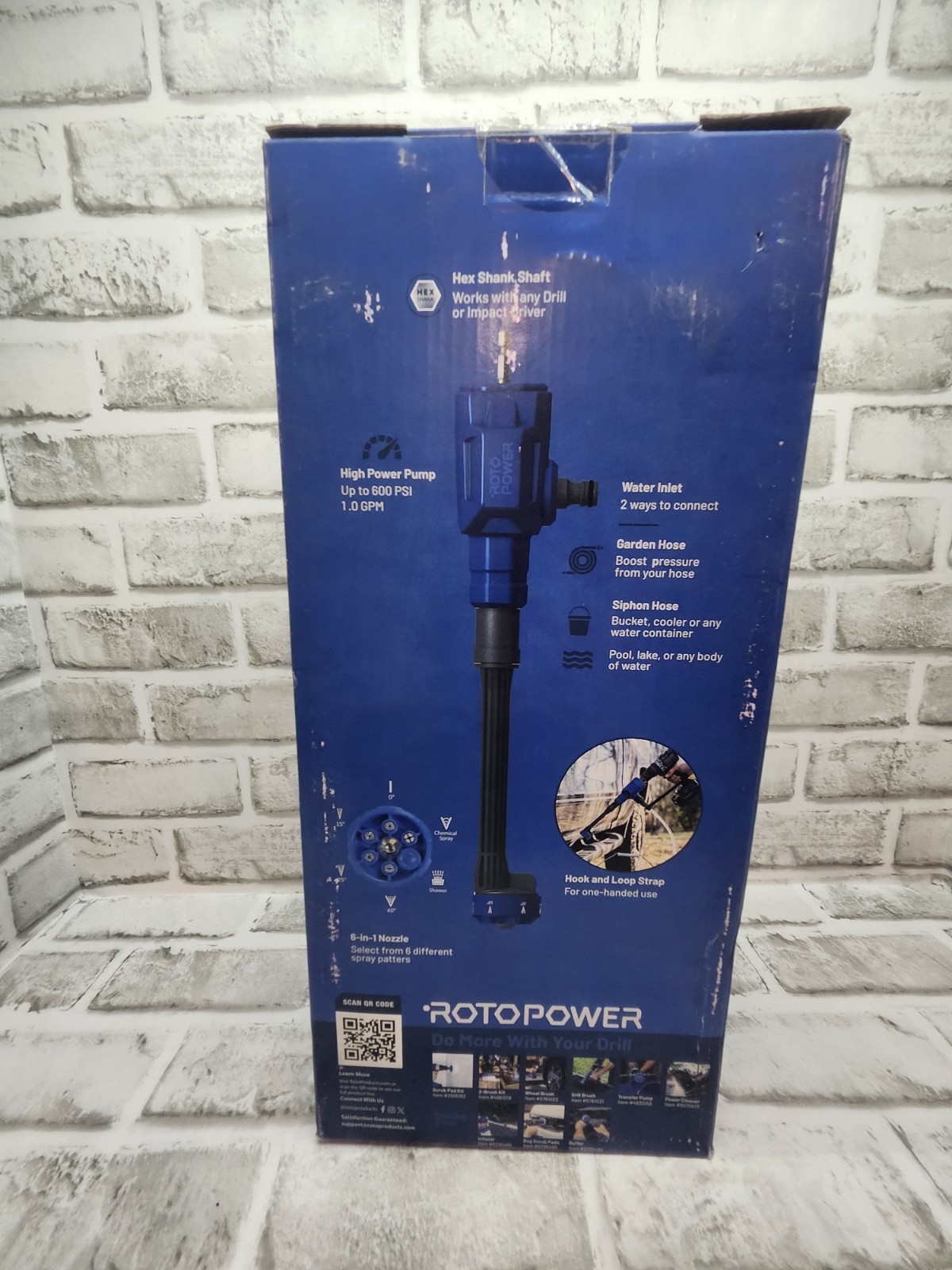 ROTOPOWER Power Cleaner Drill Attachment 600-PSI 1-GPM