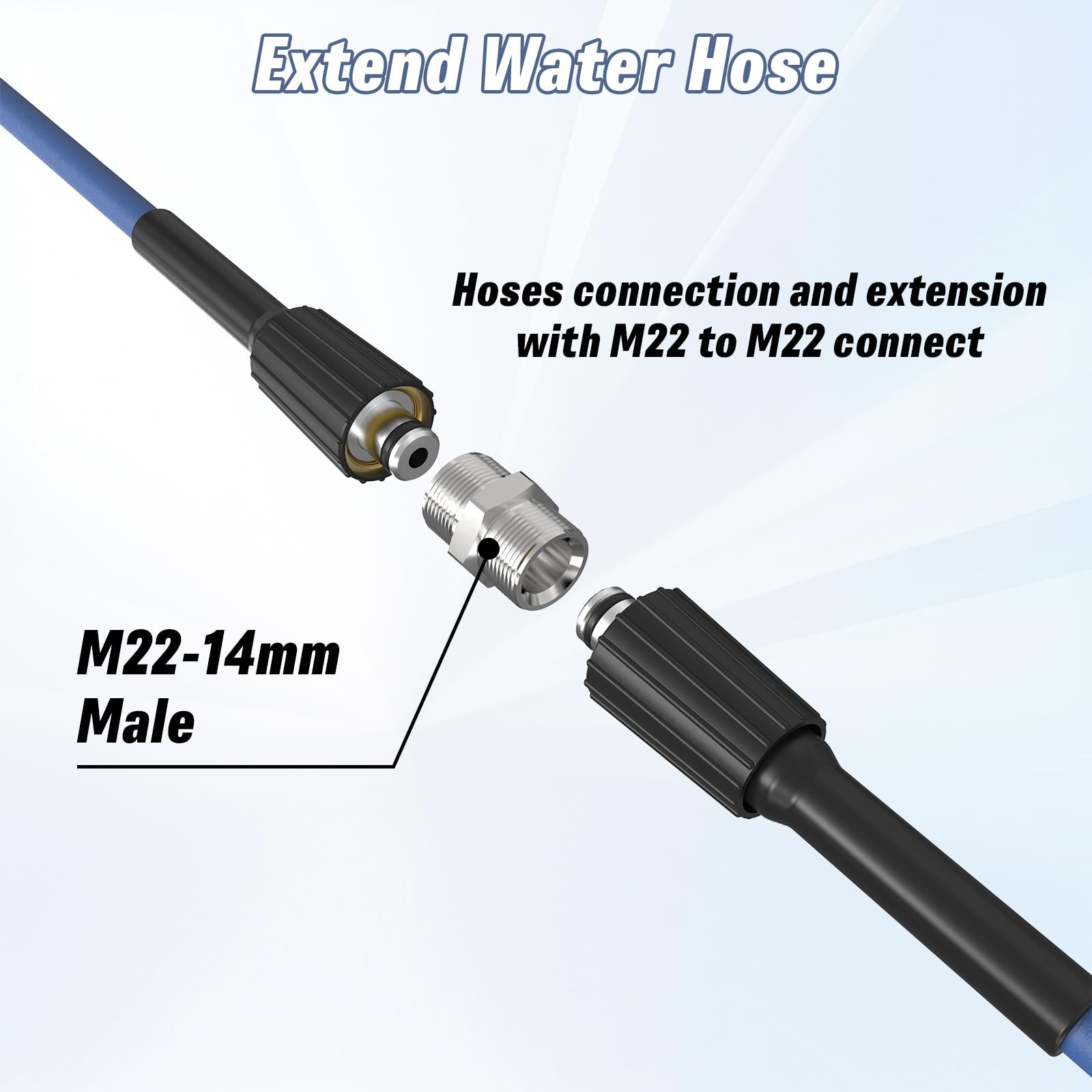 Pressure Washer Quick Connect Kit, M22-14mm to 3/8″ Male Female Quick Disconn…