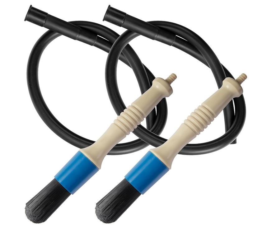 DECOHS Parts Washer Brush Set w/ 31″ Hose – 2 Pack Flow-Thru Cleaner