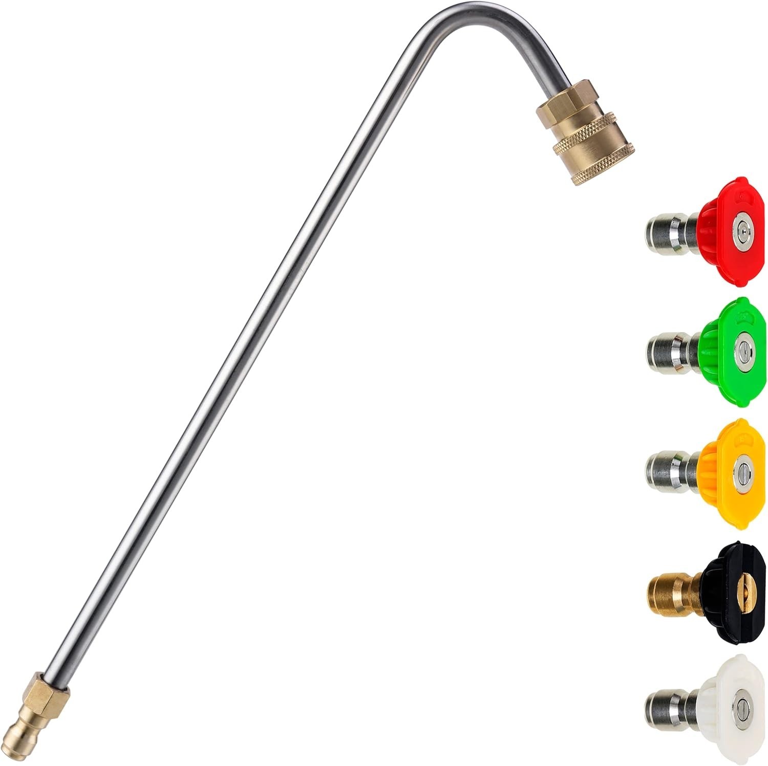 Stainless Steel Pressure Washer Gutter Cleaner Attachment, Angled Extension W…
