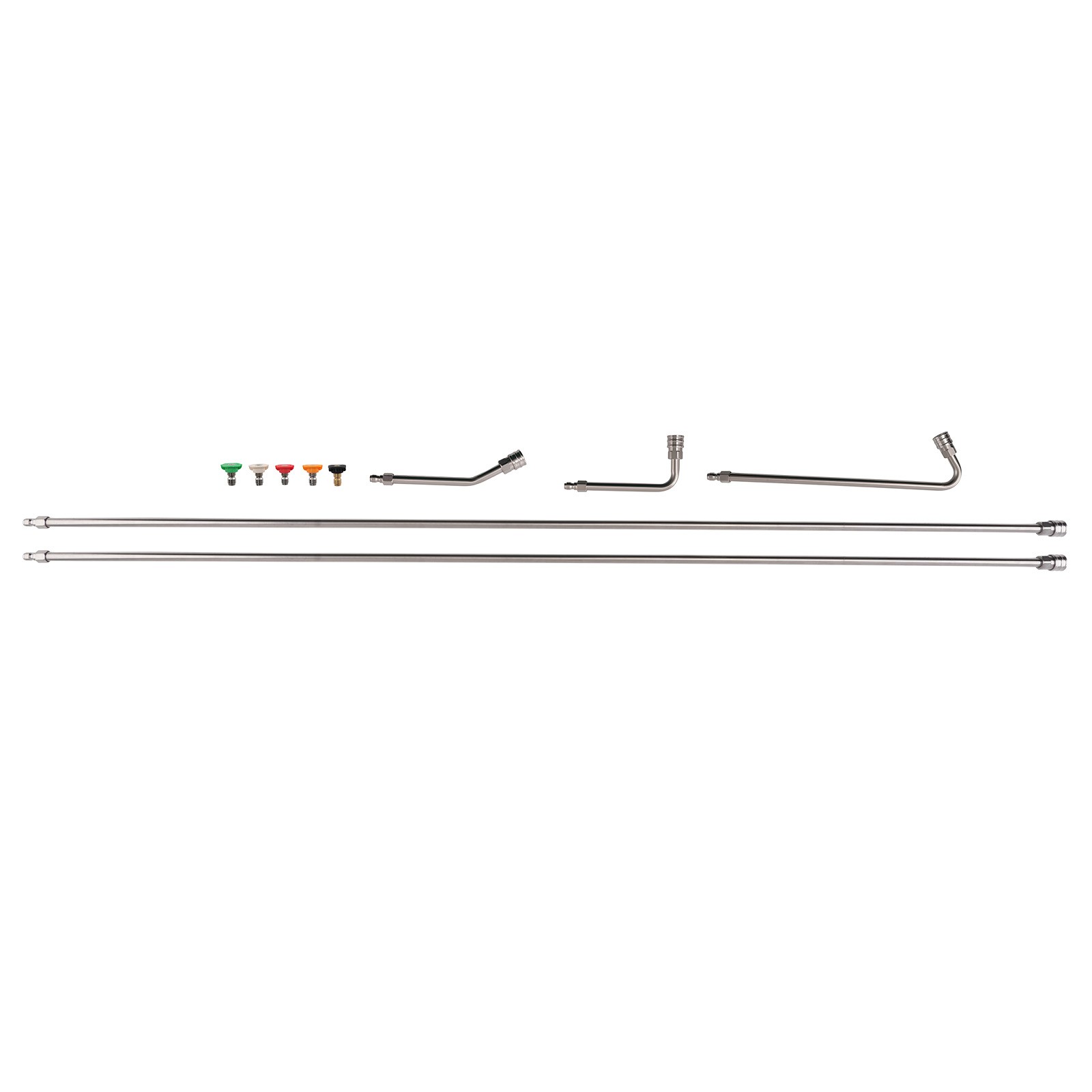 60″ Pressure Washer Extension Wand 2PCS with 30° 90° 120° Curved Rod & Tips