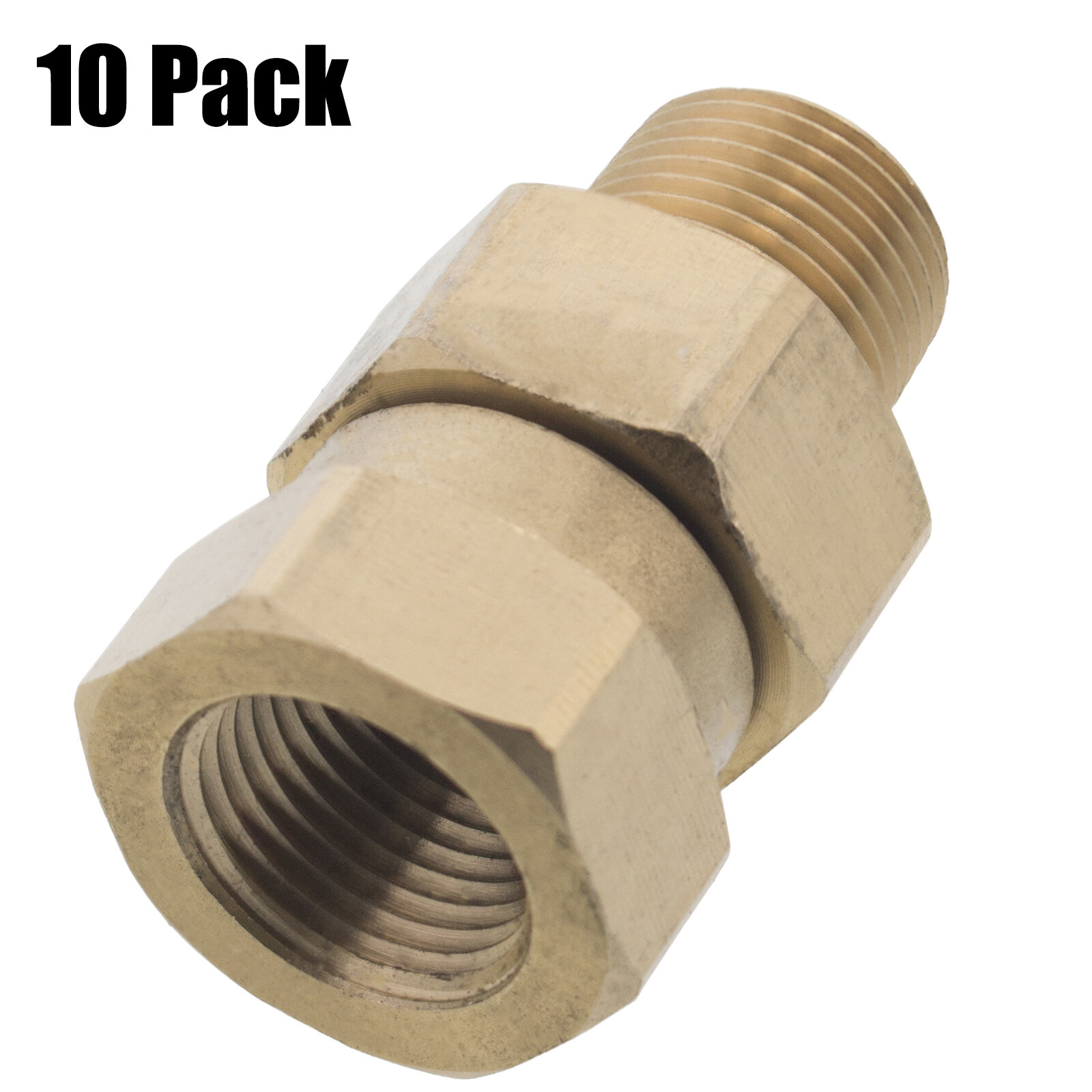 10 Erie Tools Pressure Washer 3/8″ Male to Female NPT Brass Swivel Coupler