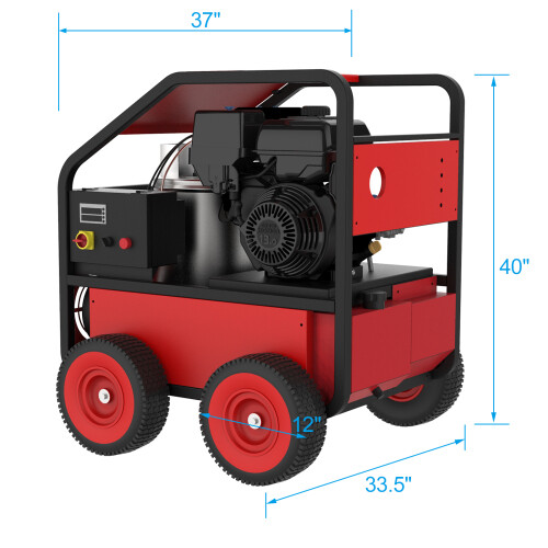4 GPM 4000 PSI Hot Water Gas-Oil Fired Pressure Washer Electric Start Commercial