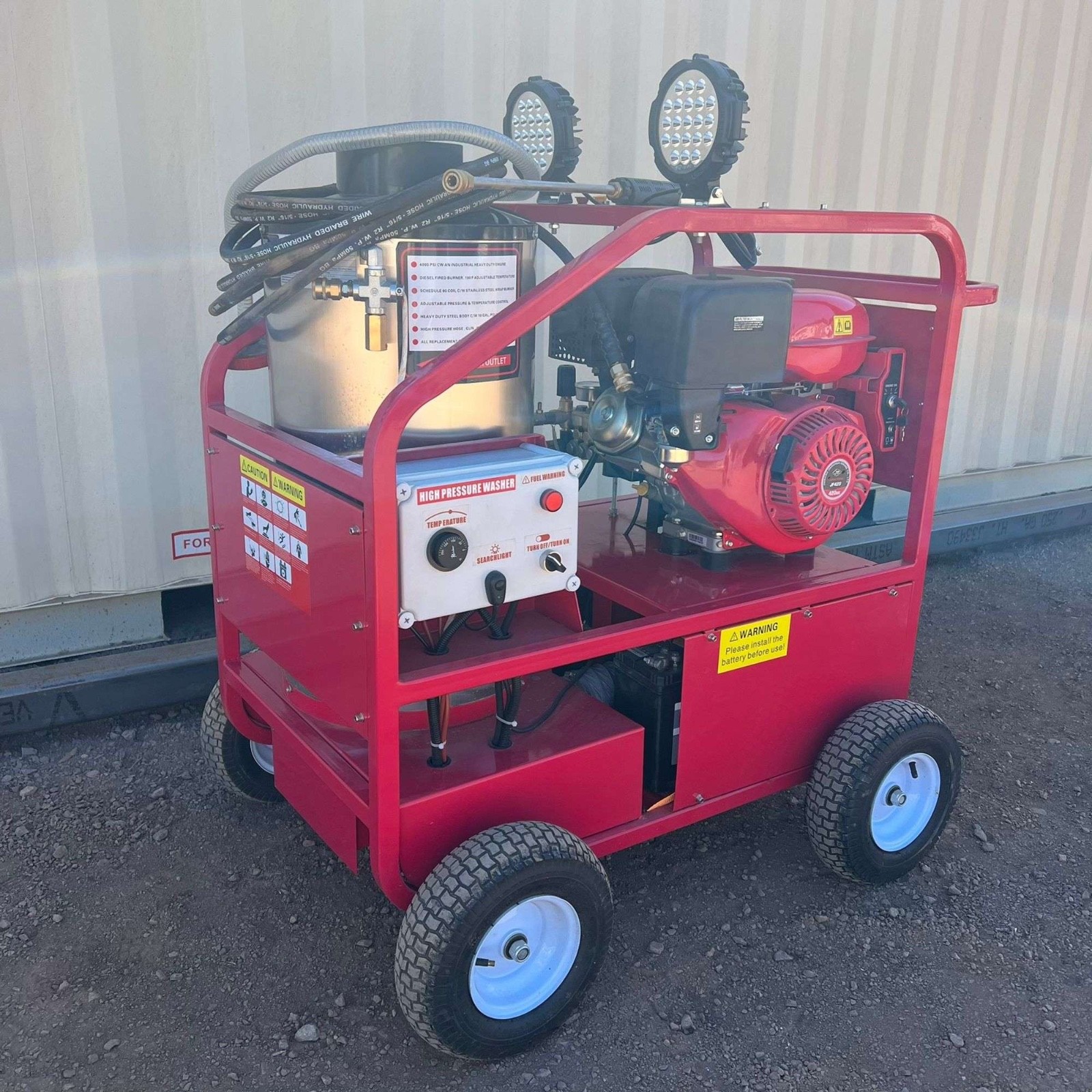 4000 psi industrial Hot water power washer with night lighting