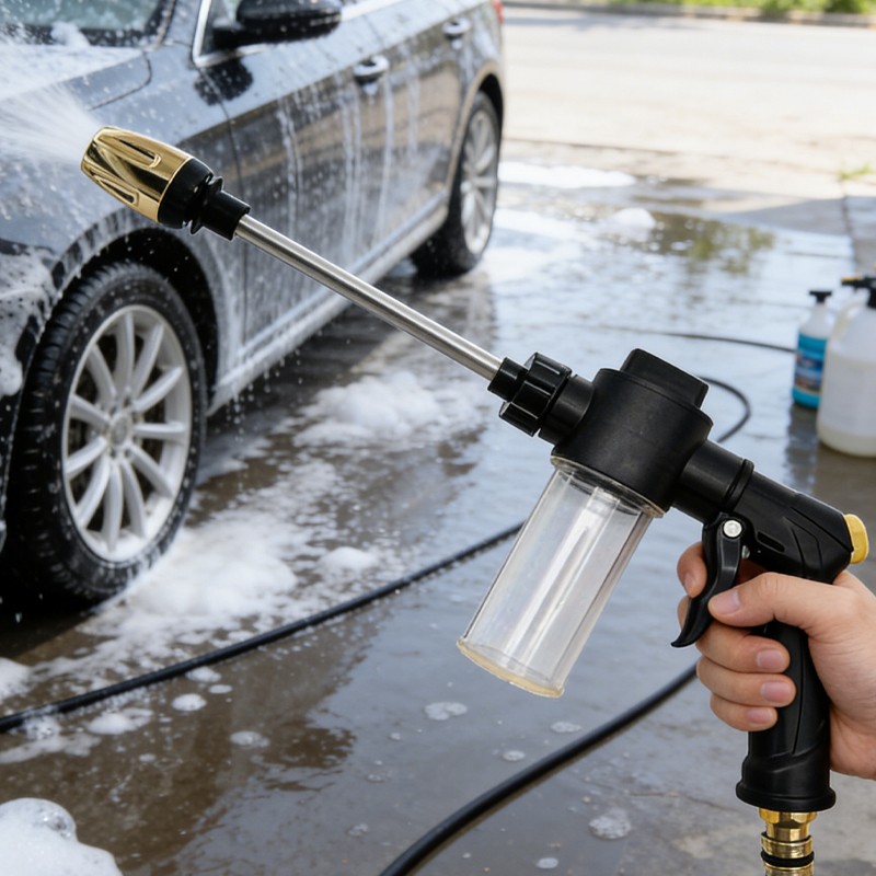 High Pressure Garden Water Gun Hose Nozzle Car Wash RV Foam Kettle Spray