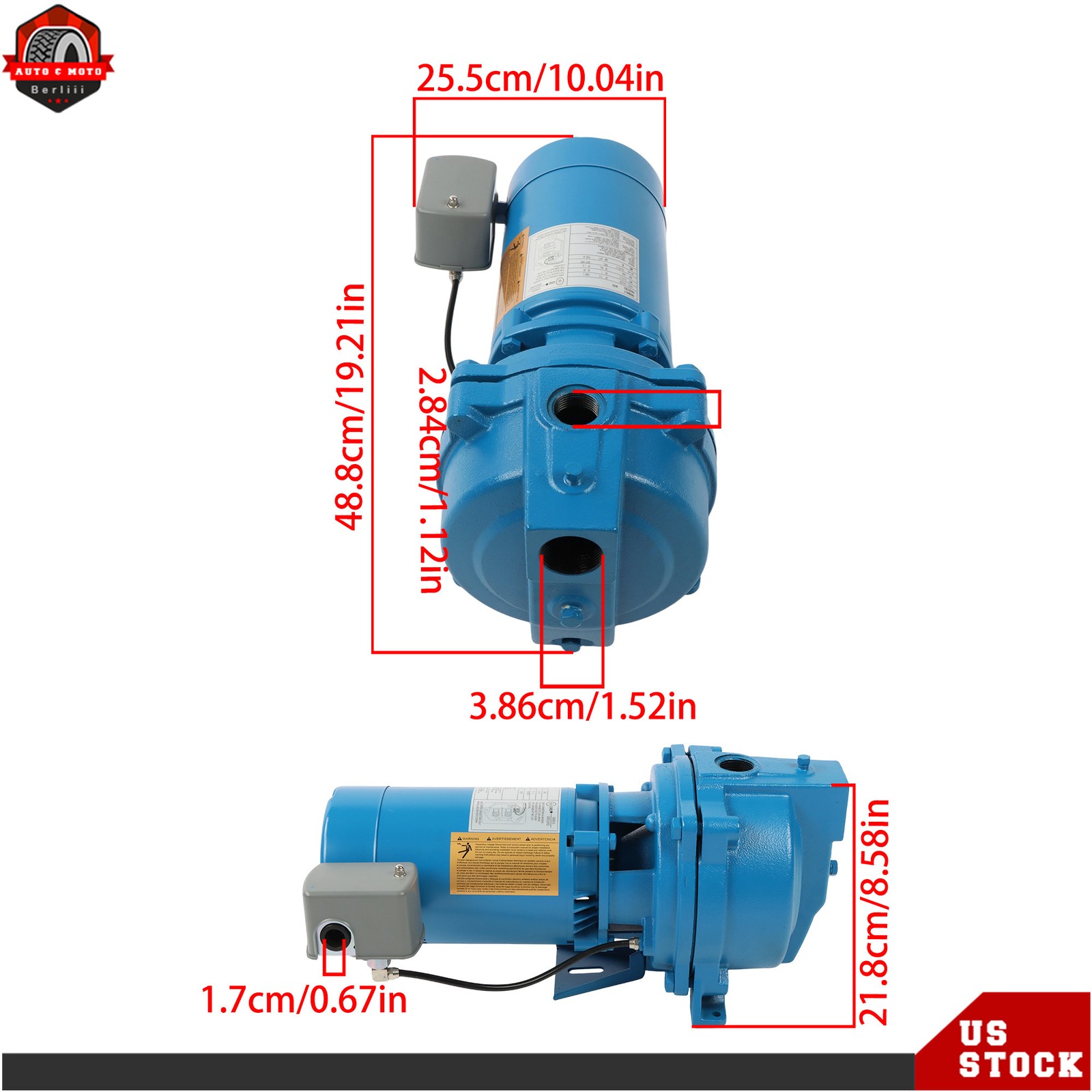 Dual 115/230v Cast Iron 1/2 HP, J5S Shallow Well Jet Pump Single Phase 3450RPM