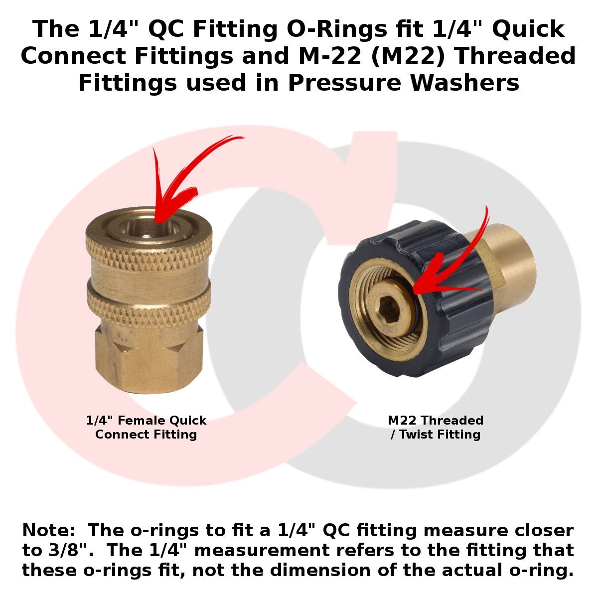 Power Pressure Washer ORings for 1/4″ Quick Coupler, High Temperature Viton …