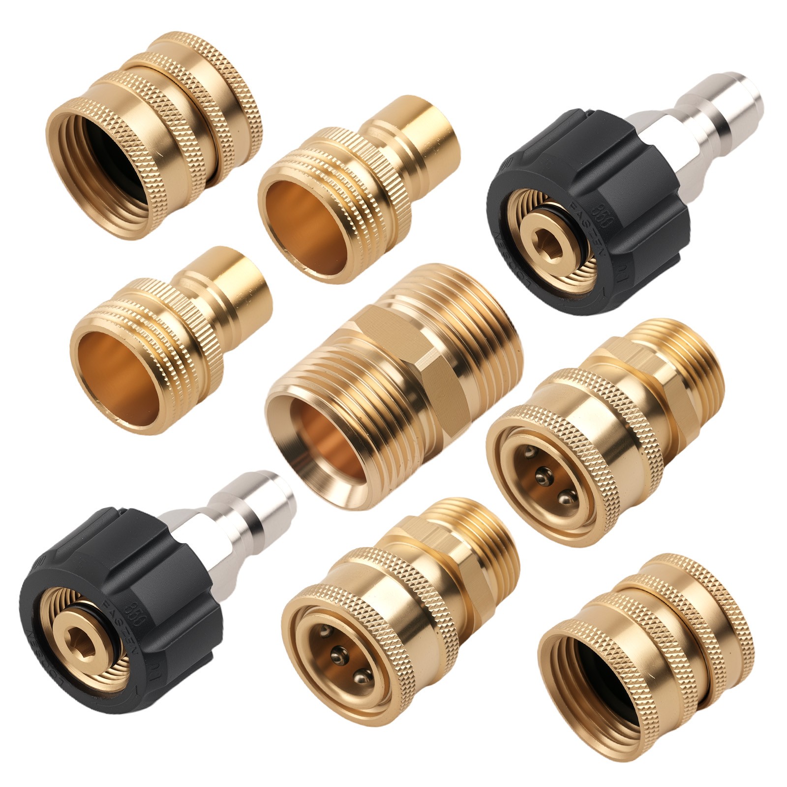 9PC Pressure Washer Adapter Quick Connect Kit M22 14mm Brass Universal Fitting