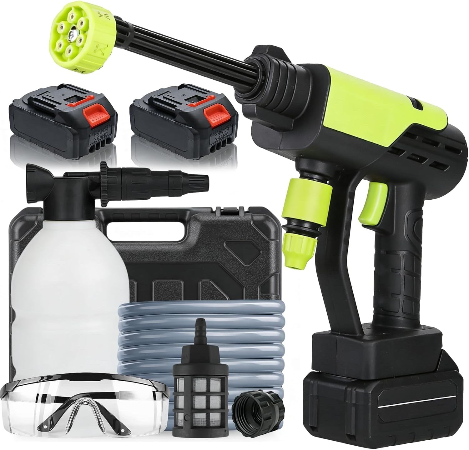 Cordless Pressure Washer Gun: 1200 PSI Portable Electric Washer for Vehicle, Dri