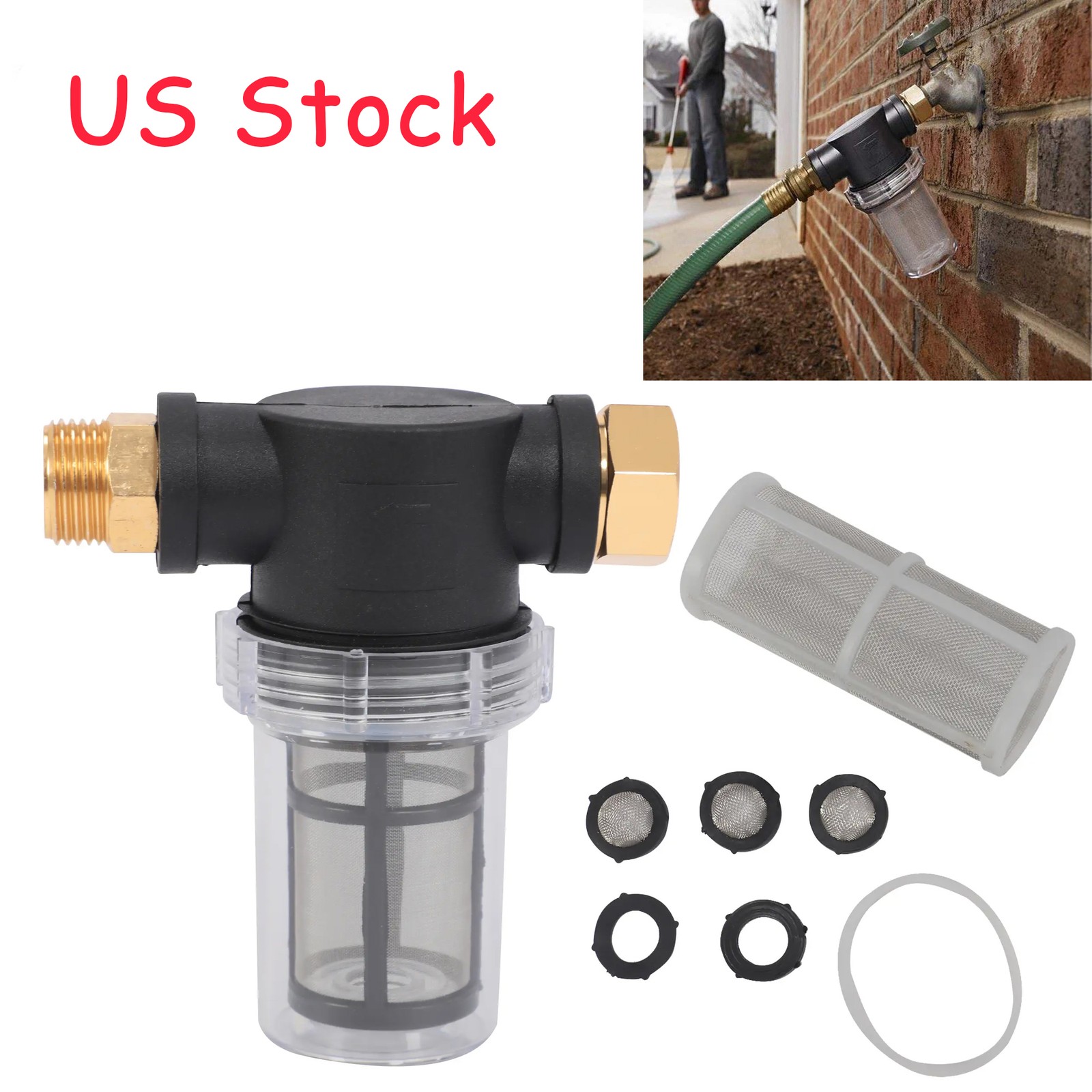 Garden Hose Filter for Pressure Washer Inlet Water, Inline Filter for Sediment