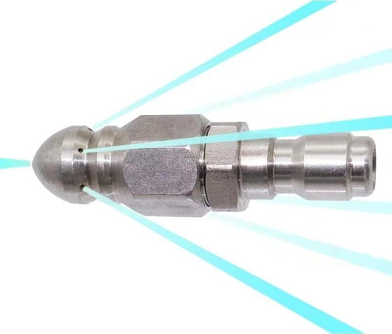 Compact Pressure Washer Sewer Jetter Nozzle with 1/4” Plug – 5000 PSI Strength