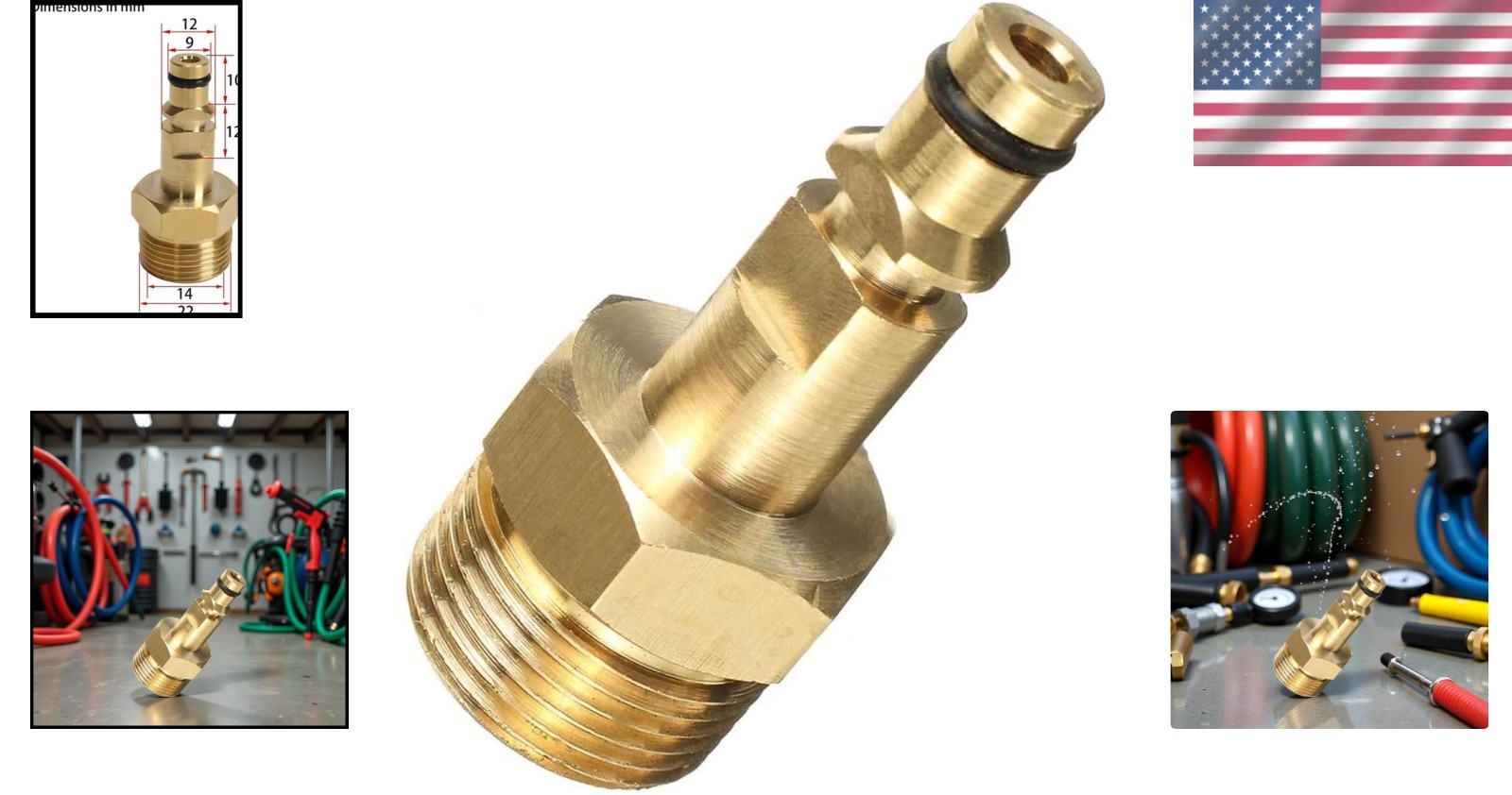 Versatile Gold M22 Hose Adapter – Quick Connect Fitting for K Series Washers