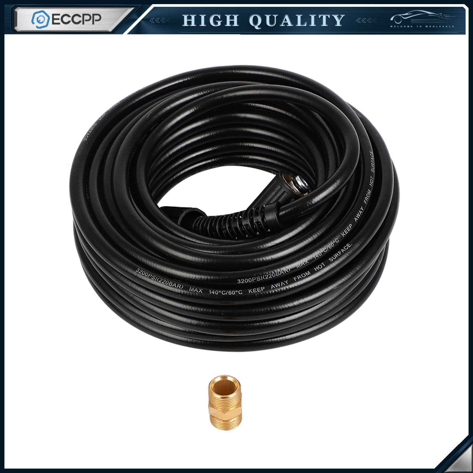 High Pressure Washer Hose 50ft 3200PSI M22 Power Washer Extension Hose