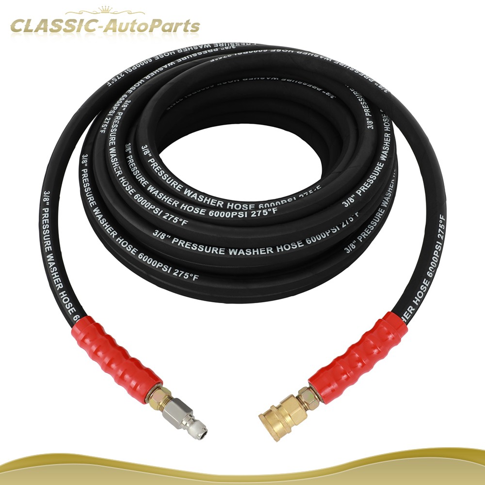 New Gray Pressure Washer Hose 3/8″ x 50ft 6000 PSI 1 Warranty Year