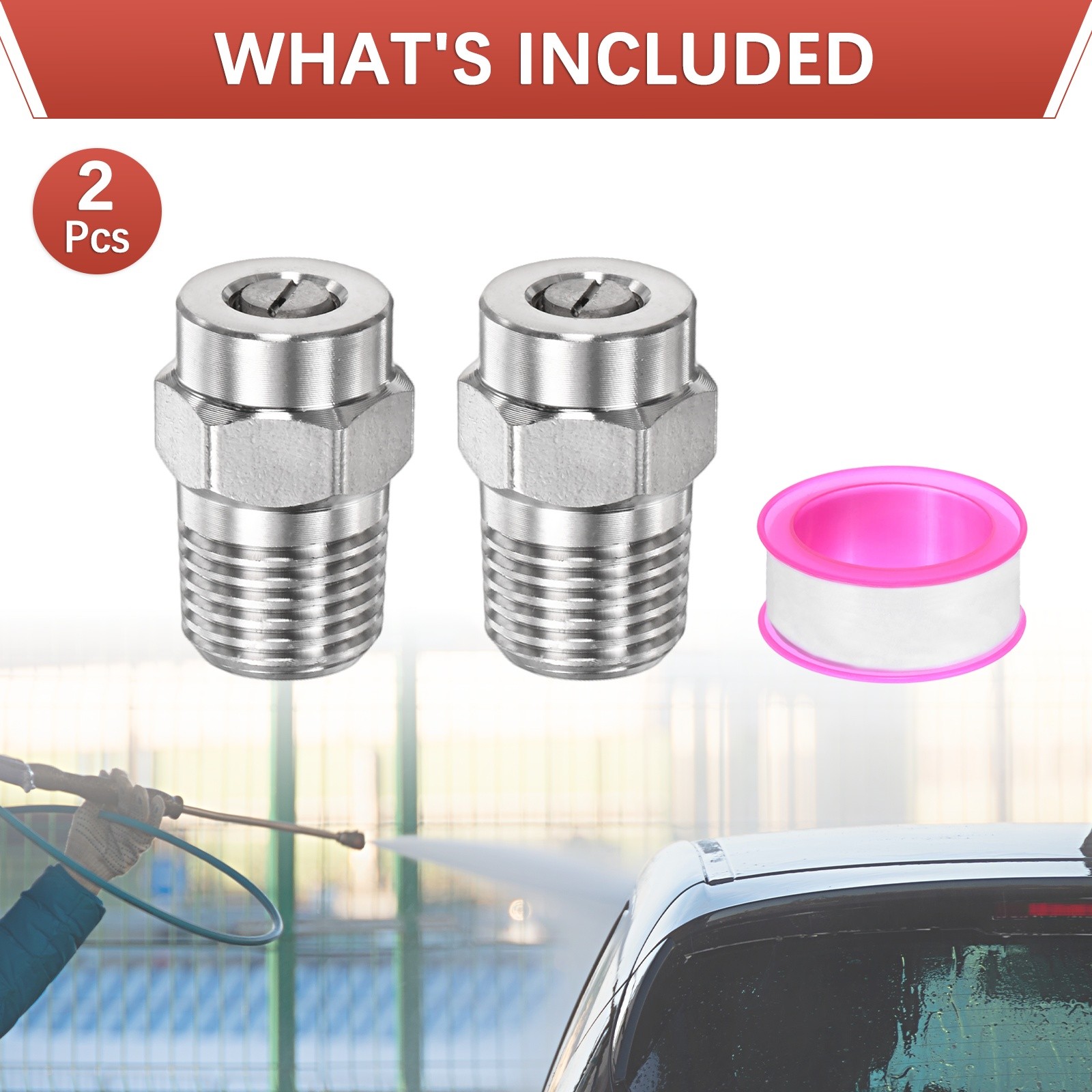 1/4″ NPT 40° Surface Cleaner Tip [2PCS] – Pressure Washer Nozzles [0.977MM Pore]