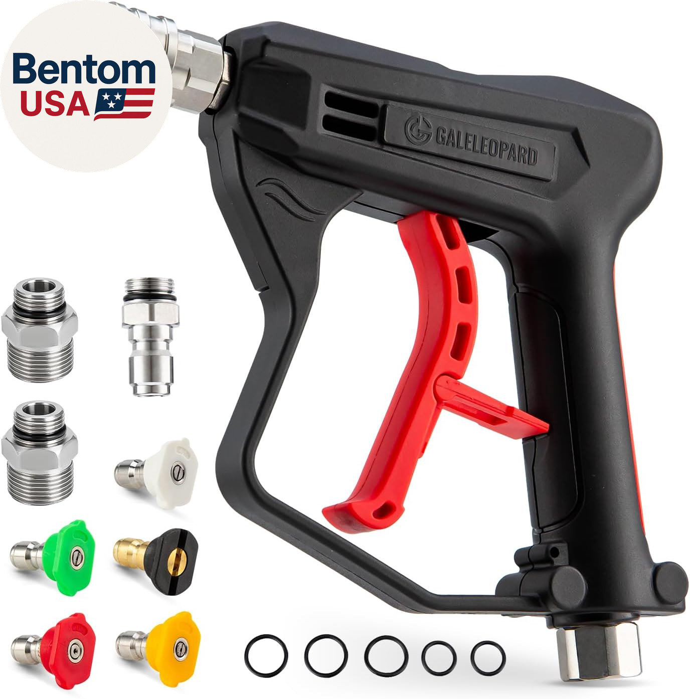 Short Pressure Washer Gun with 1/4″ Quick Connector, 4350 PSI High Pressure Wash