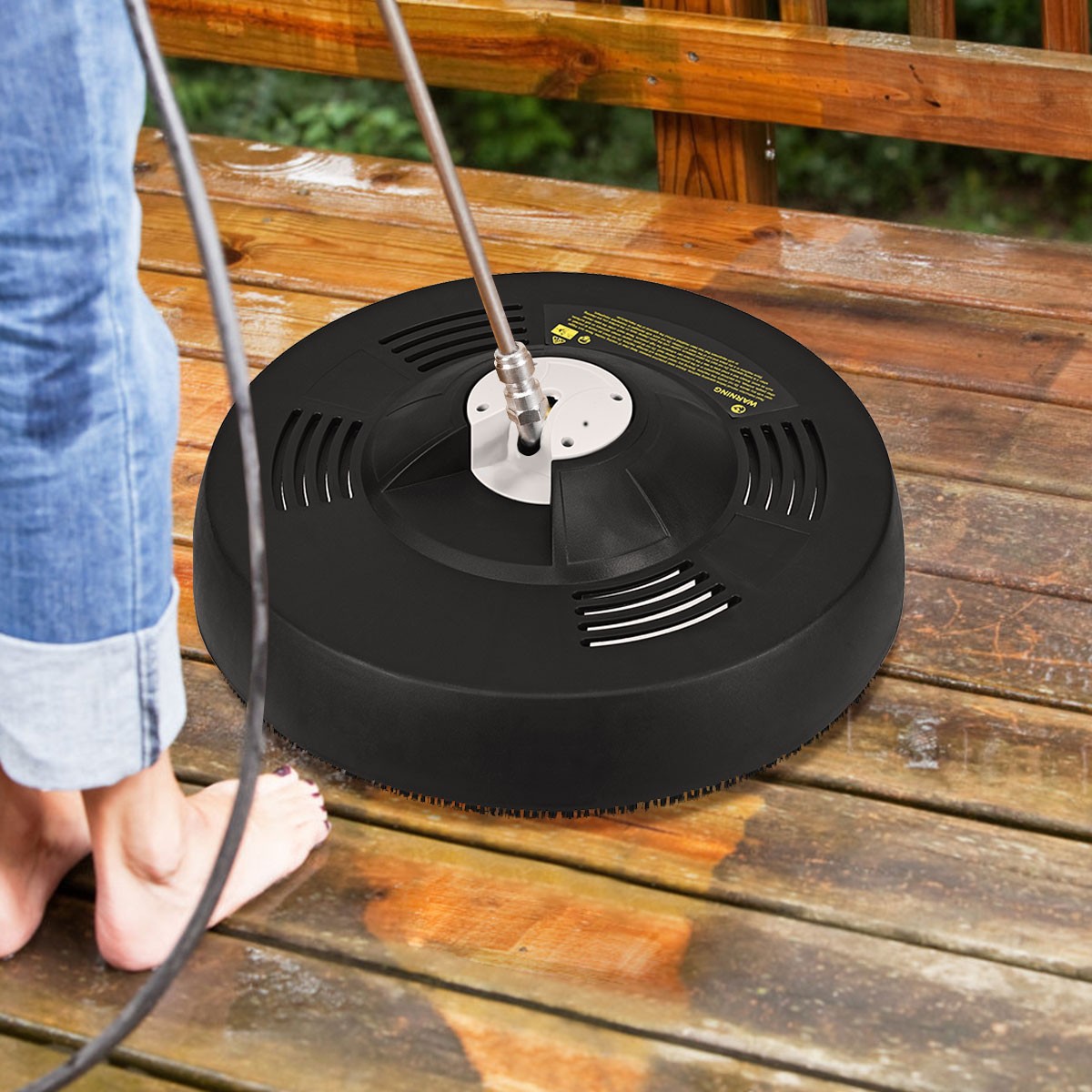 Costway Utility Surface Cleaner Pressure Washer Attachment 3000 PSI 16-Inch