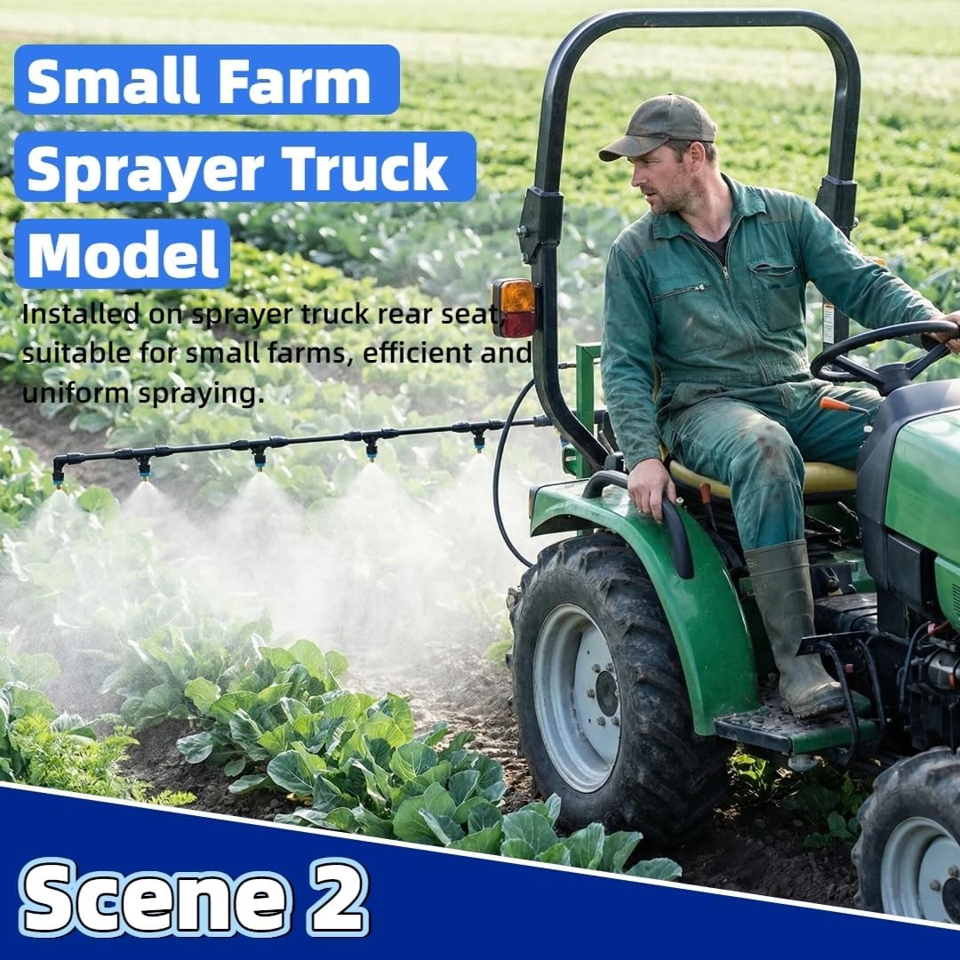 6 Nozzle Polyethylene Boom Wand 7.5 Ft ATV Sprayer Attachment