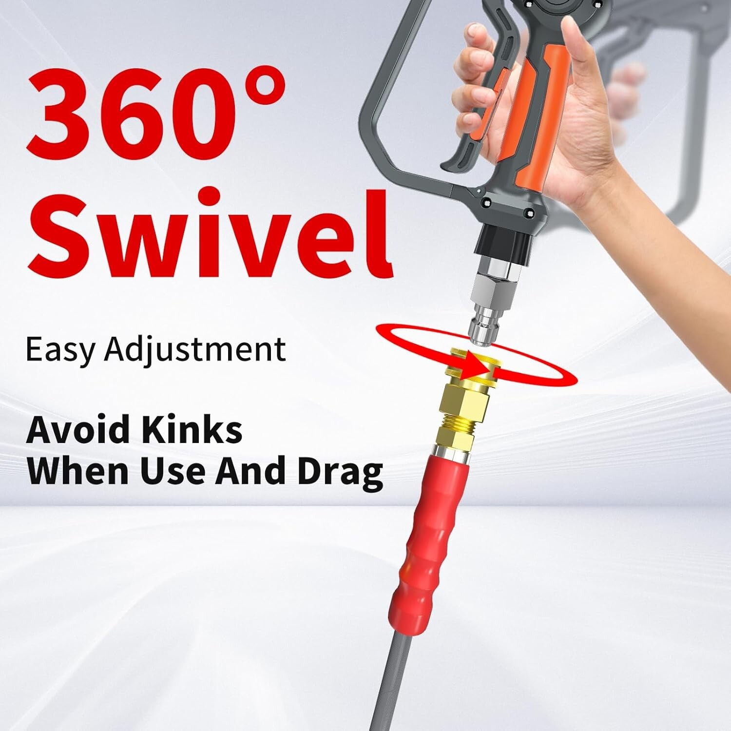 Heliwoo 100FT 1/4″ Pressure Washer Hose 4200PSI Flexible Wire Extension Hose