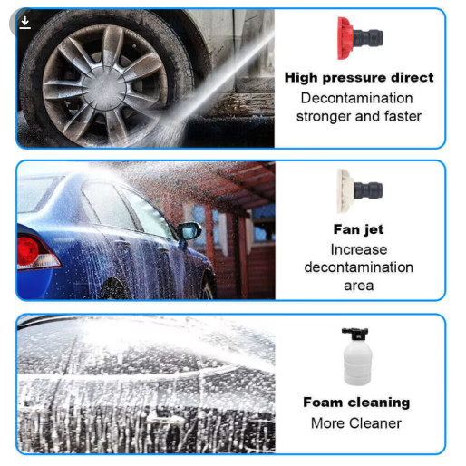Cordless Pressure Washer 300W 30Bar 12000mAh Car Wash Gun Foam Cleaner Kit