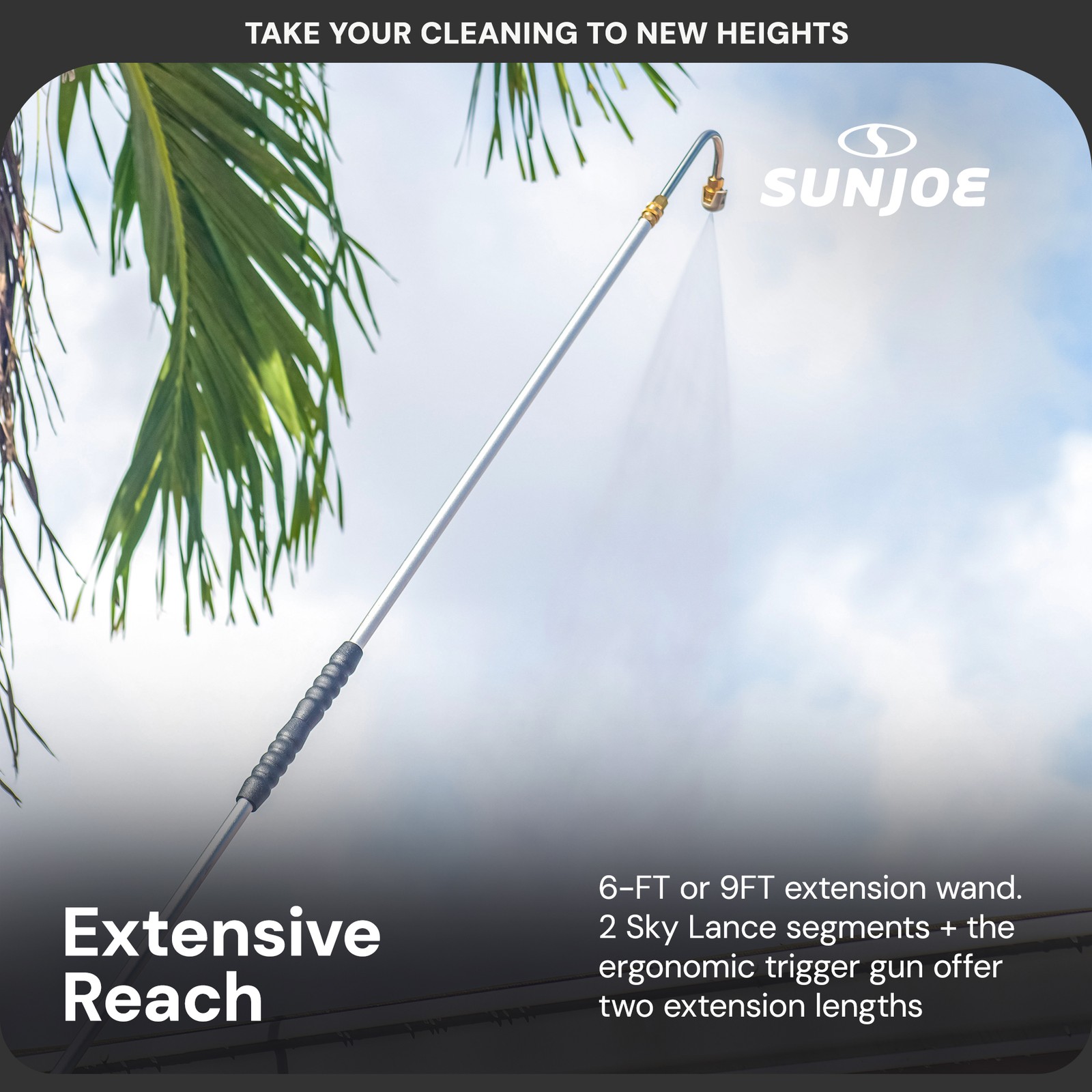 Sun Joe 9 Foot Universal Pressure Washer Sky Lance Extension Wand Kit, SPX-SRL9